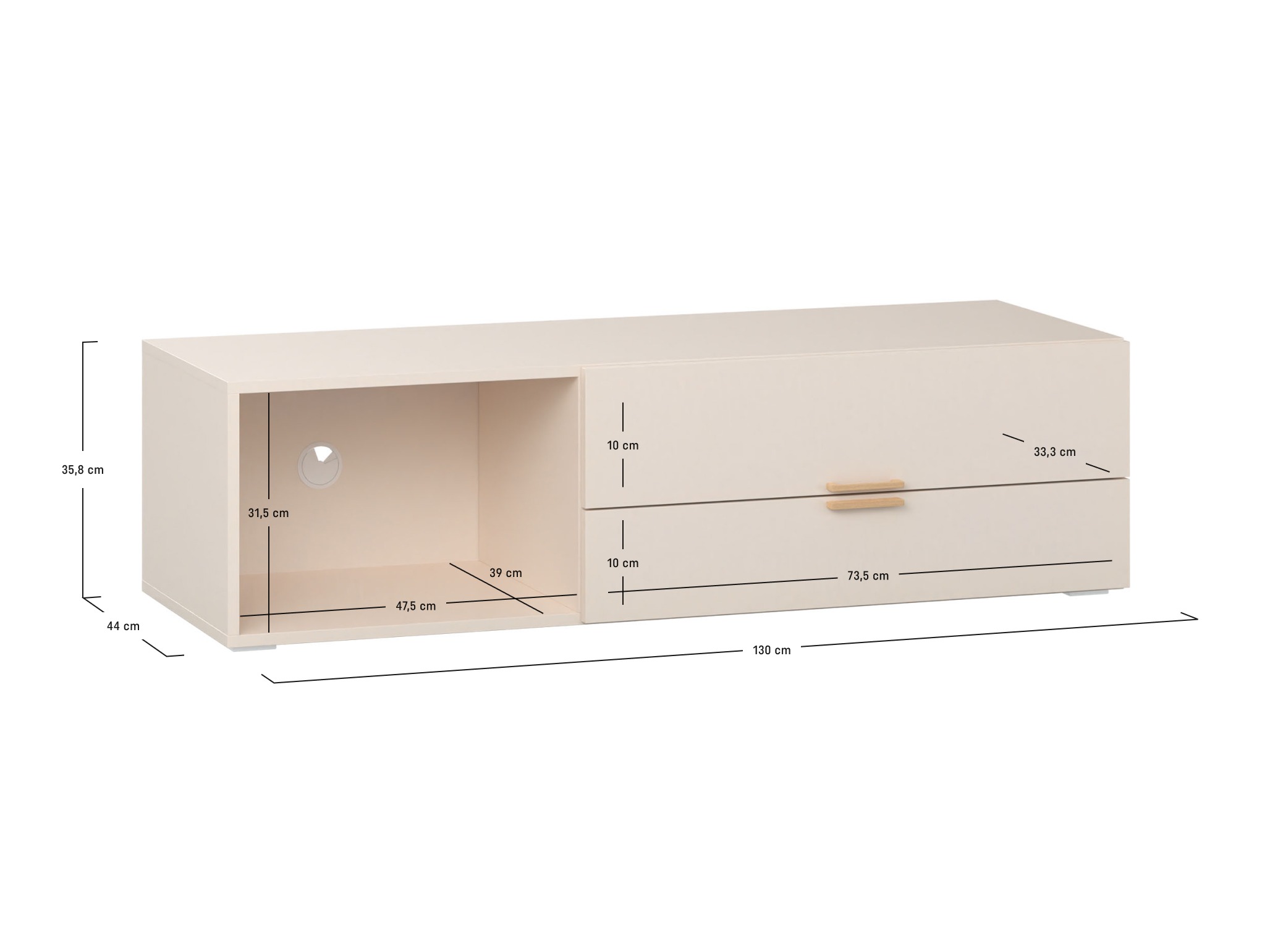 TV-állvány Veldalo 124 (Világos tölgy)