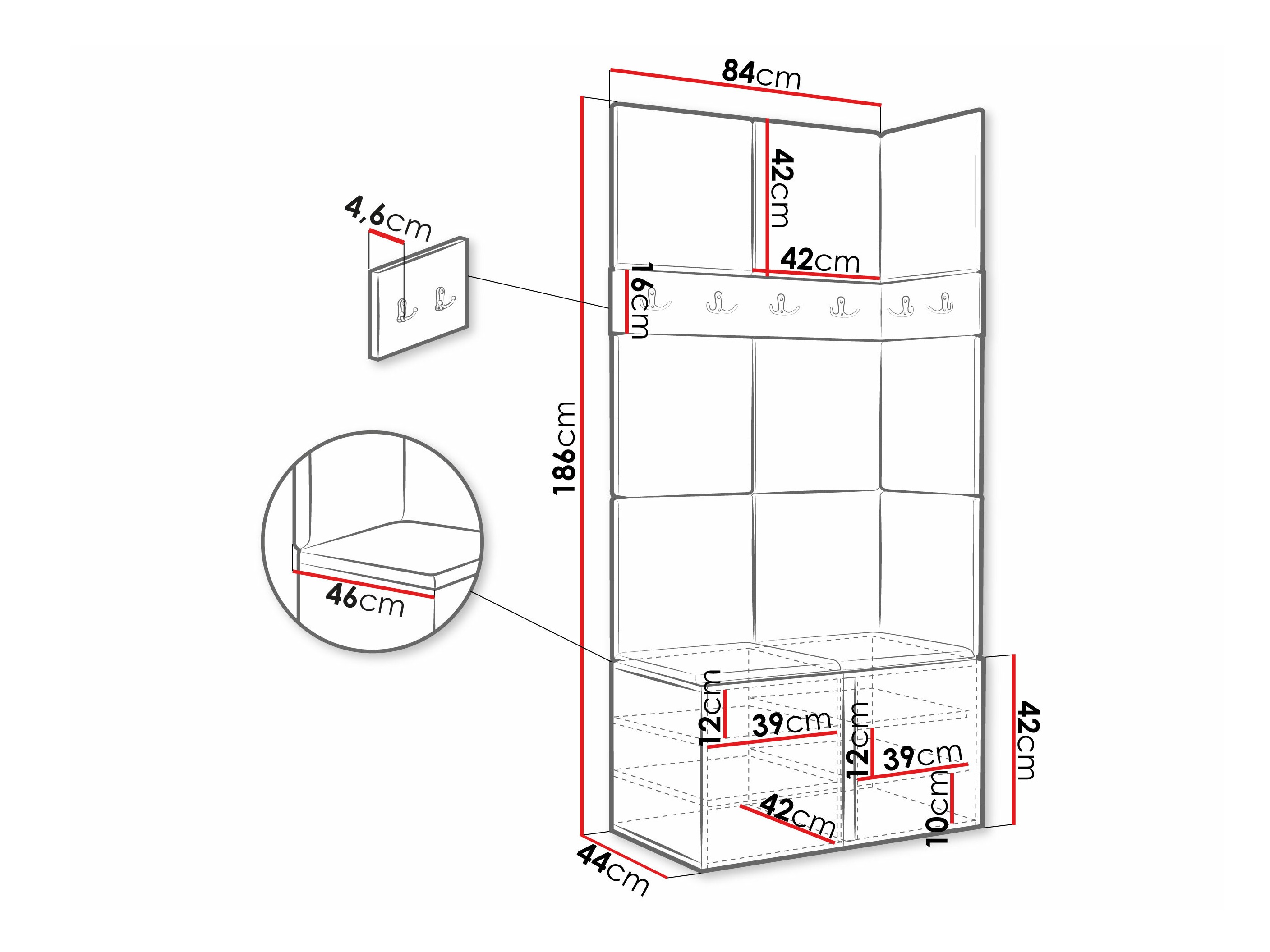 Előszoba garnitúra SH11250 sérült csomagolással