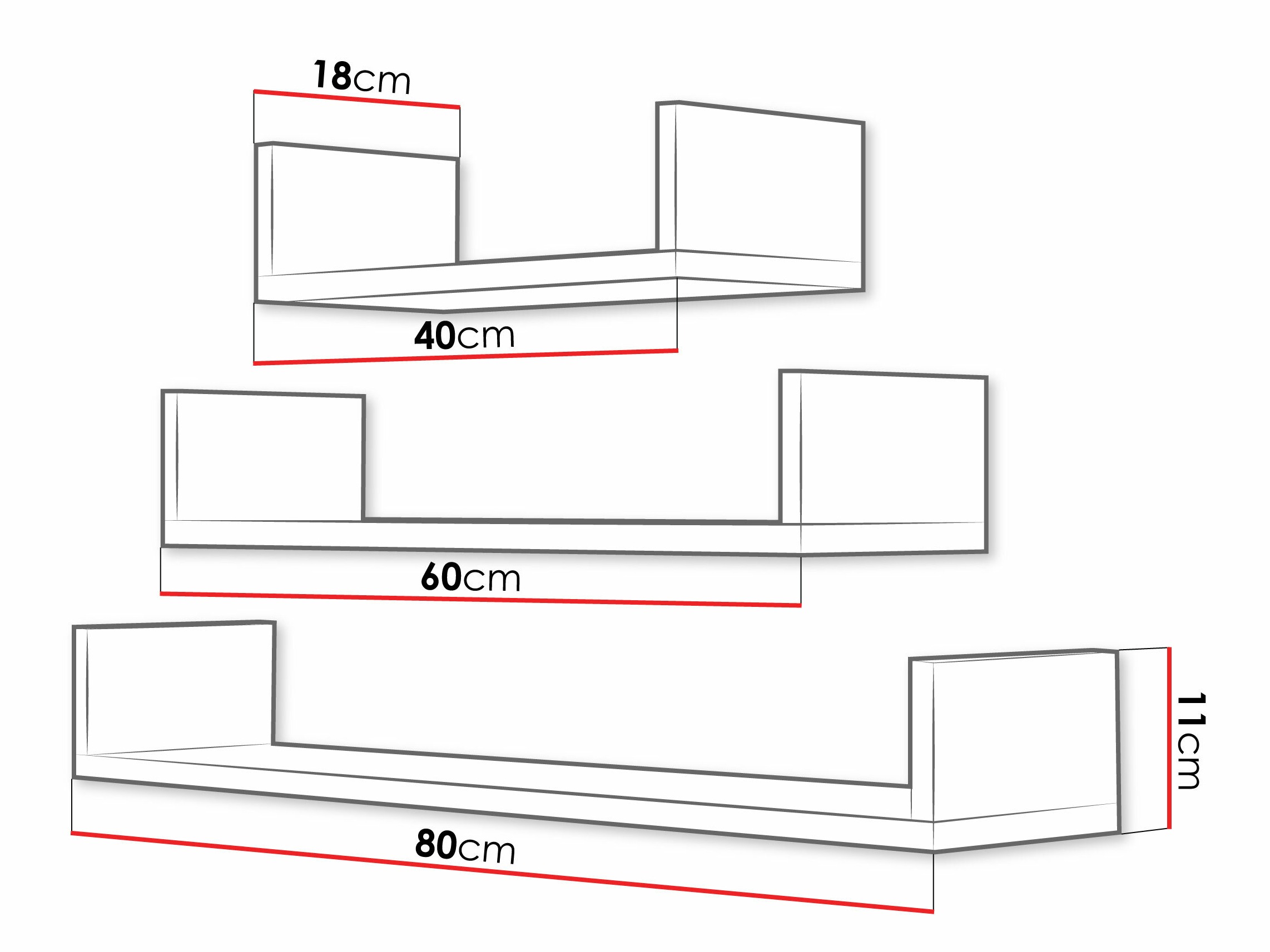 Függő polc szettek Sarasota 105 (Fehér)