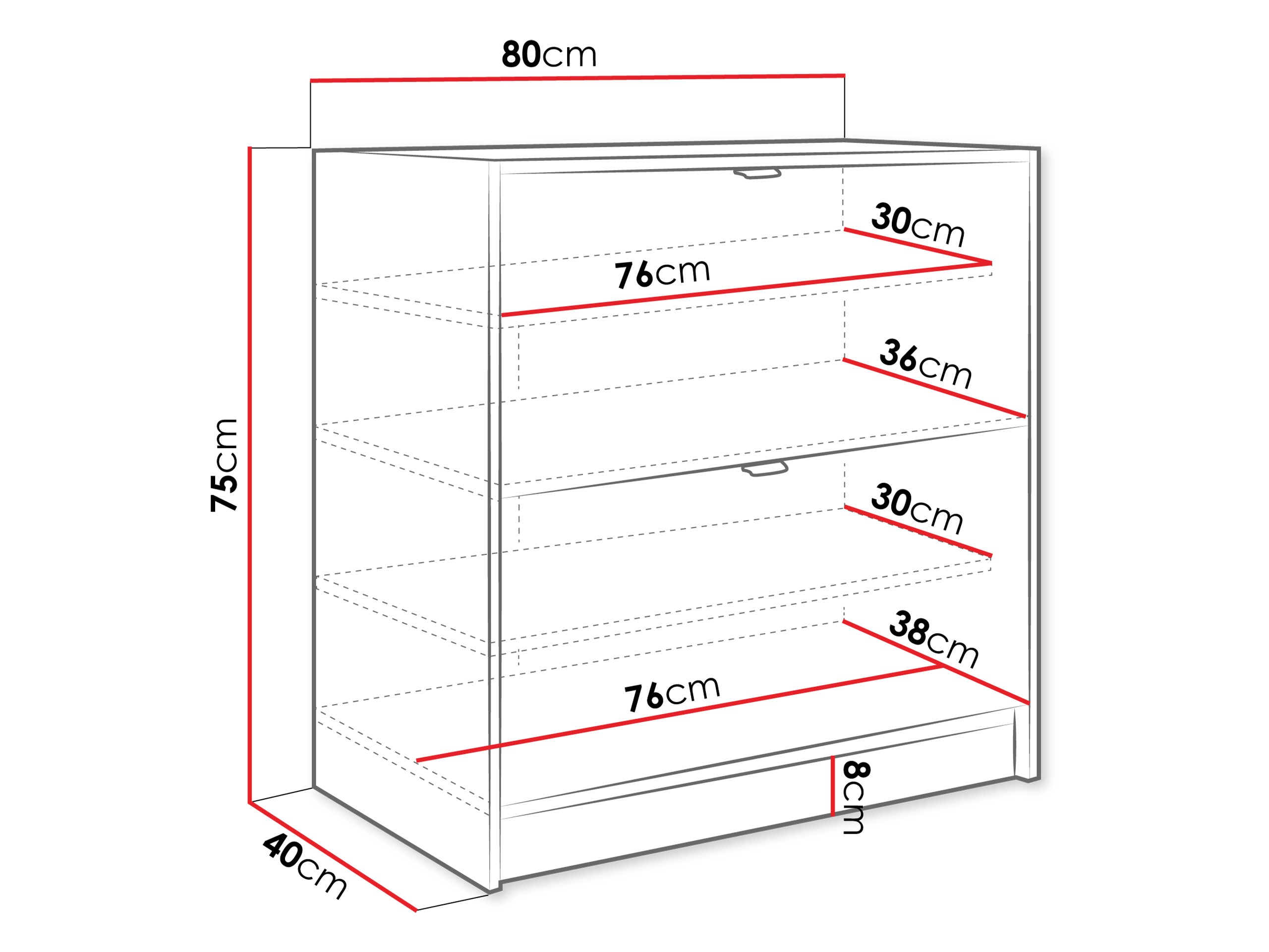 Cipőtároló Comfivo Larmire 125 (Fehér)