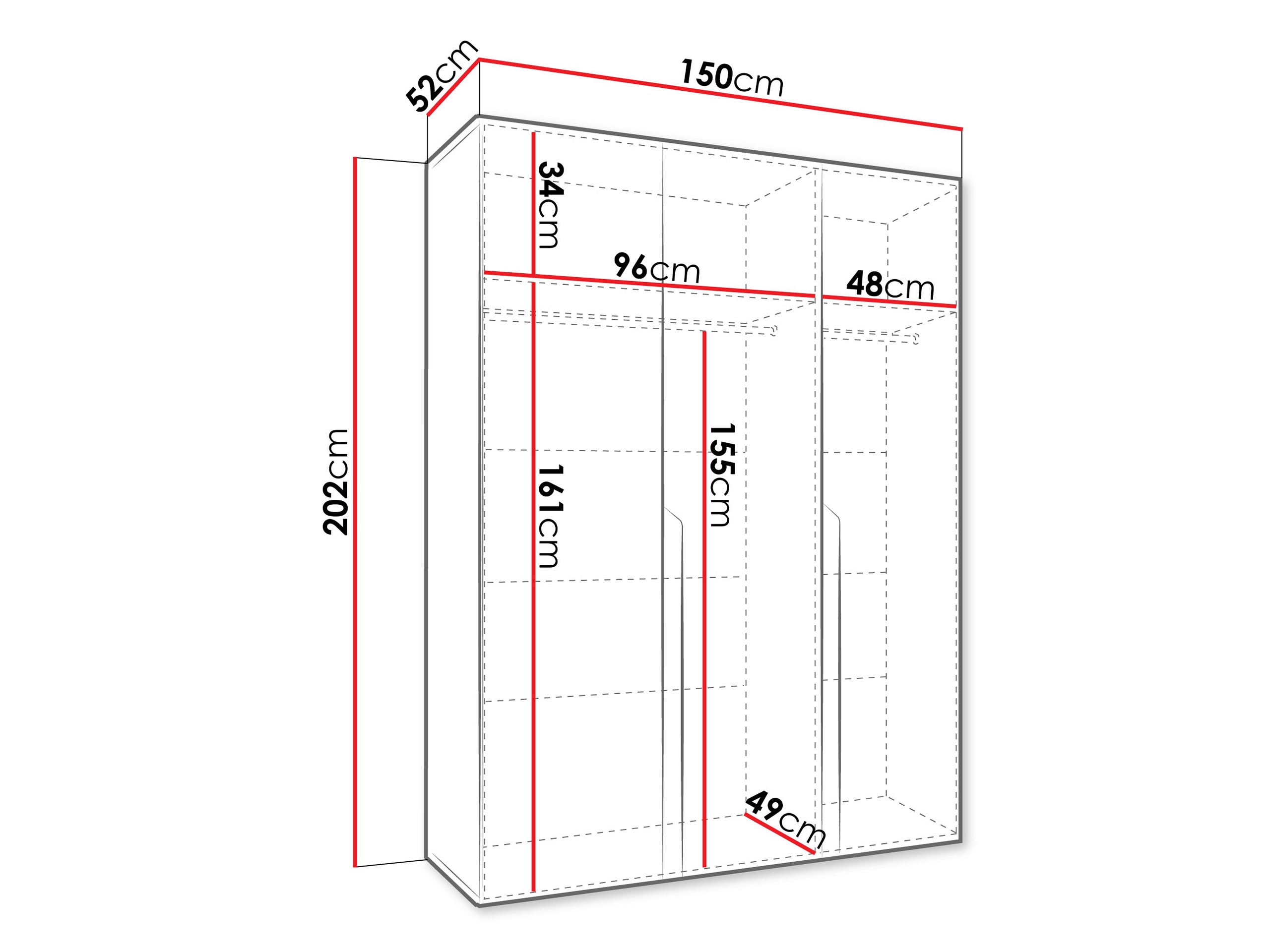 Gardróbszekrény Hartford 580 (Fekete)