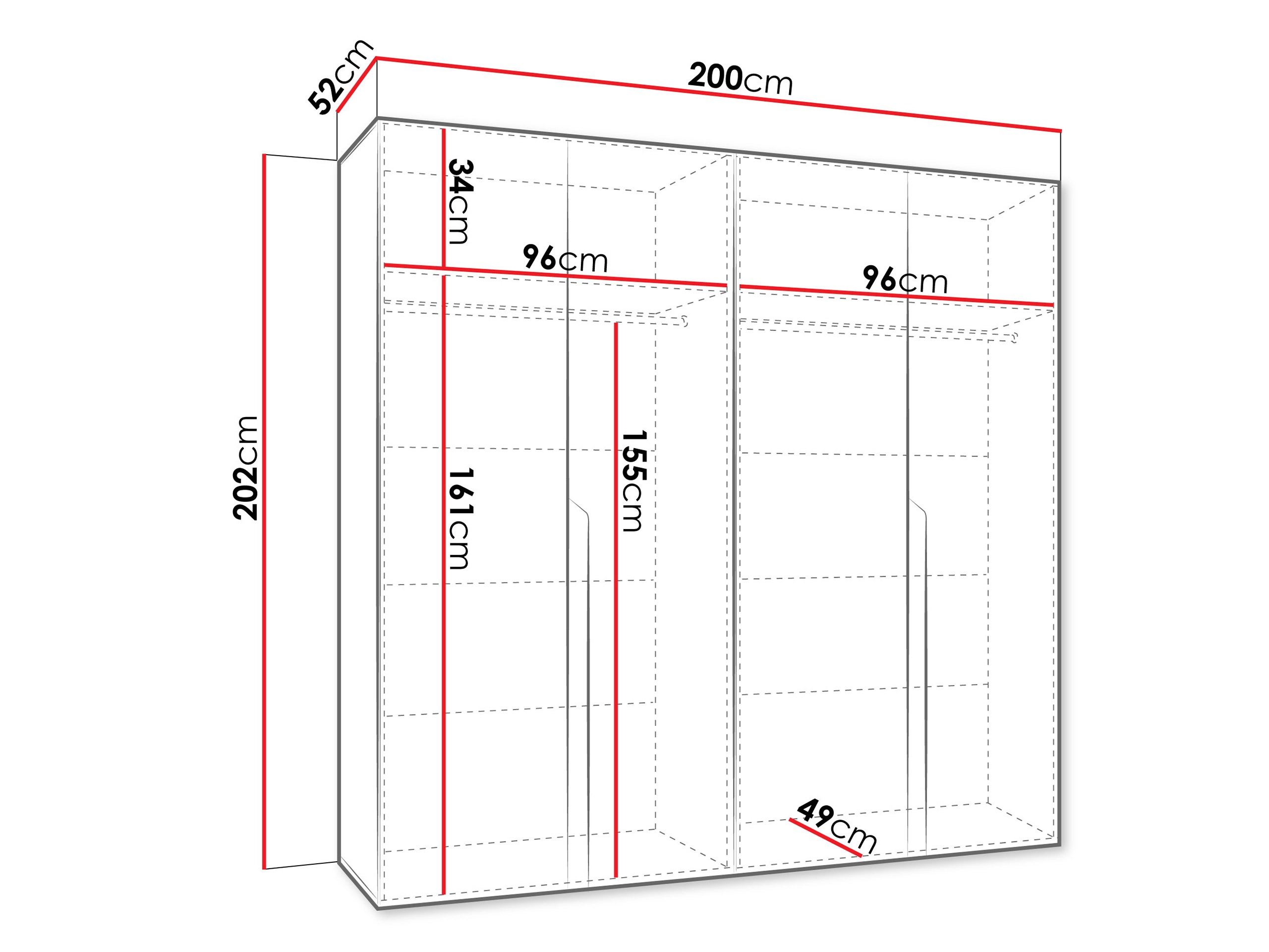 Gardróbszekrény Hartford 581 (Fehér)