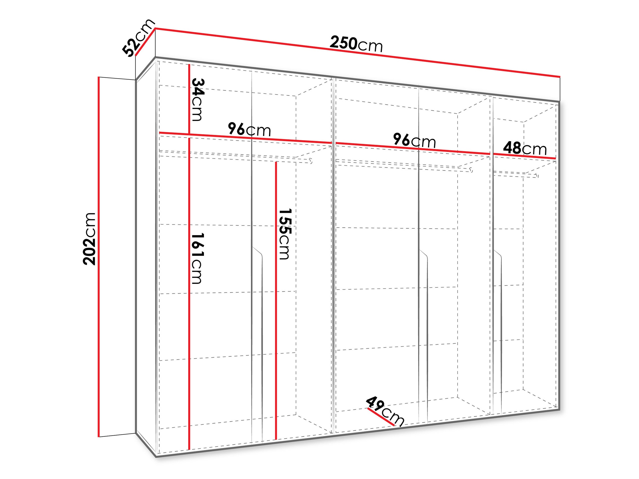 Gardróbszekrény Hartford 582 (Fehér)