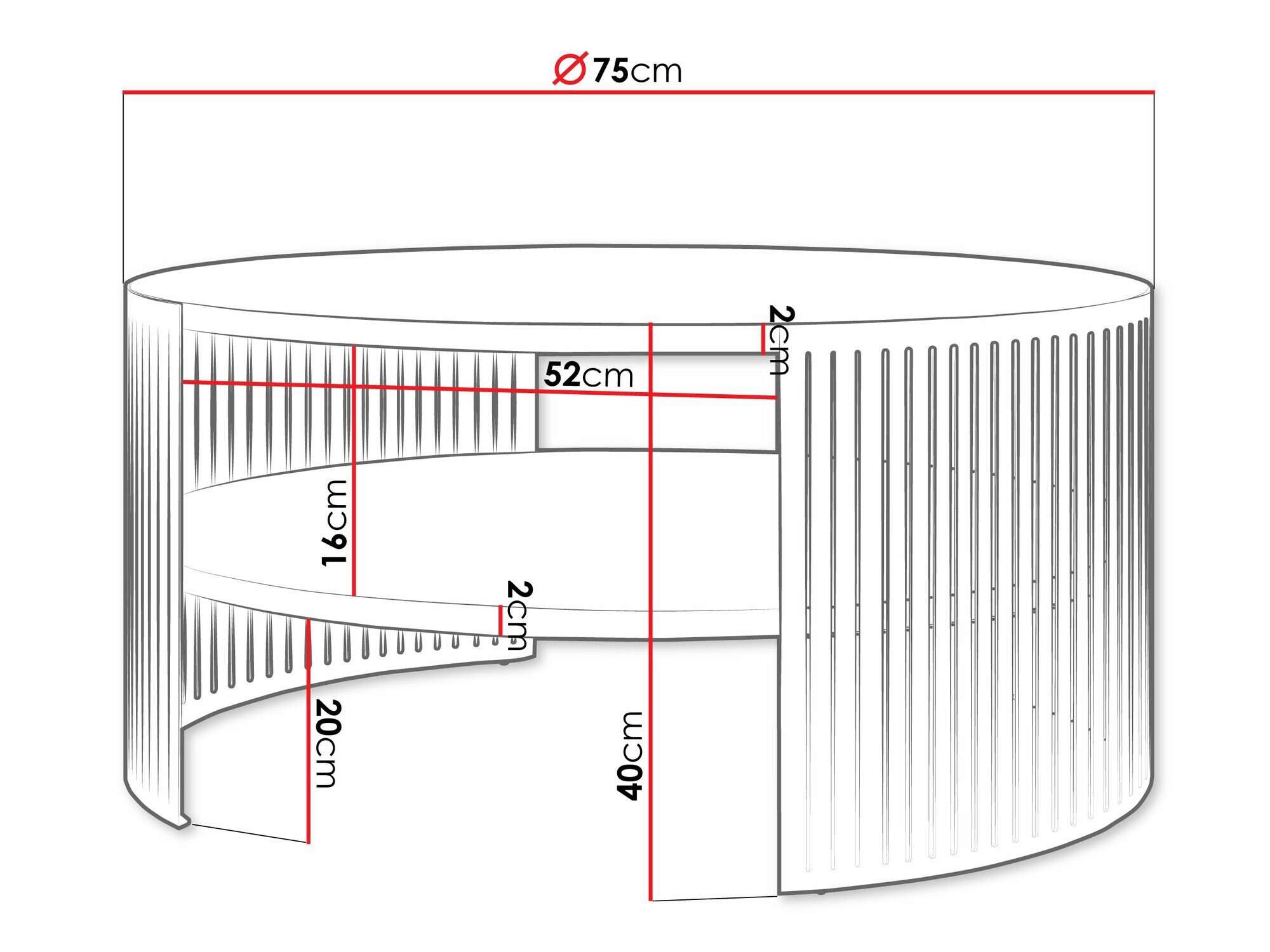Dohányzóasztal SH11298 sérült csomagolással
