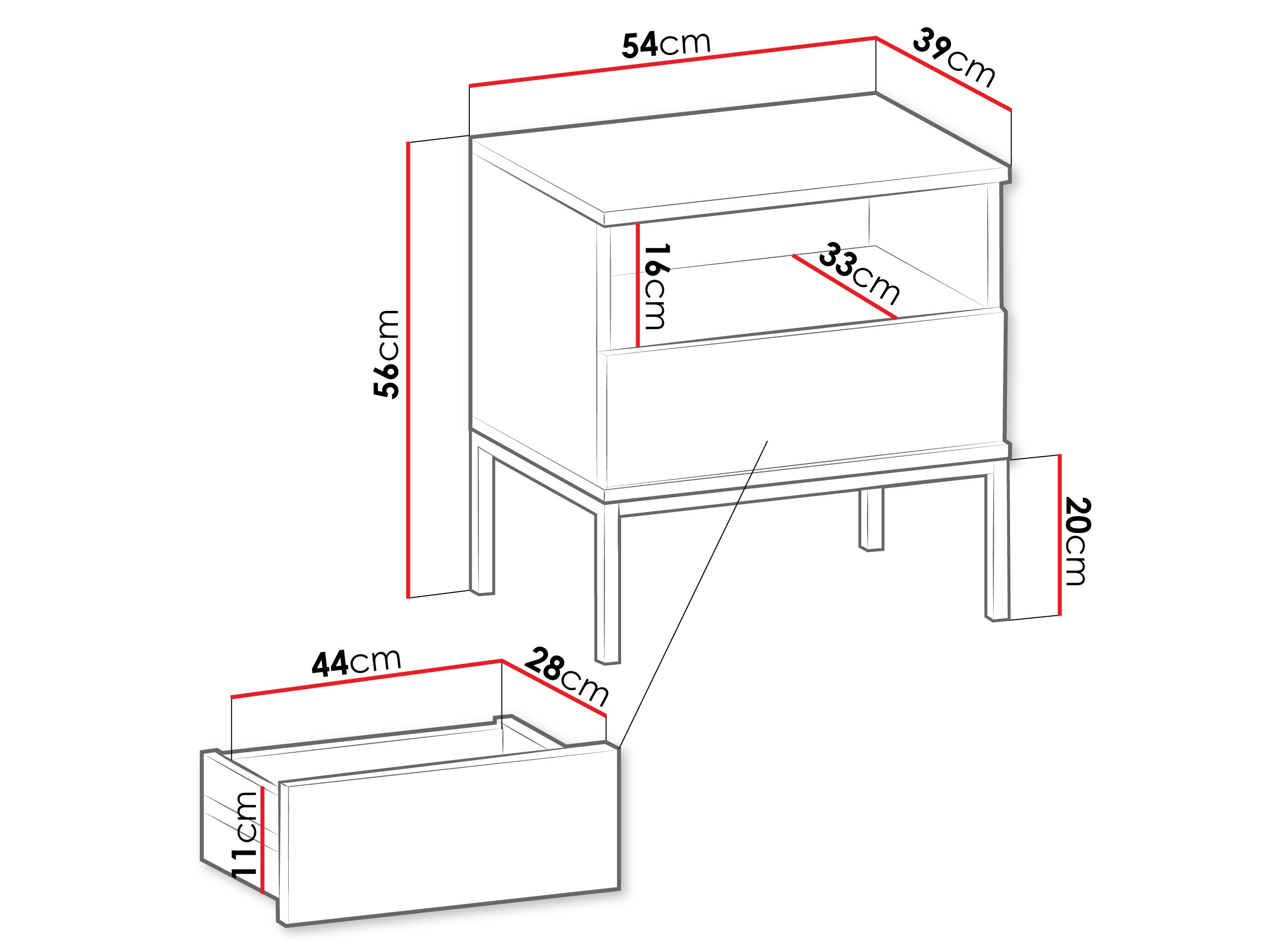 Éjjeliszekrény SH11283