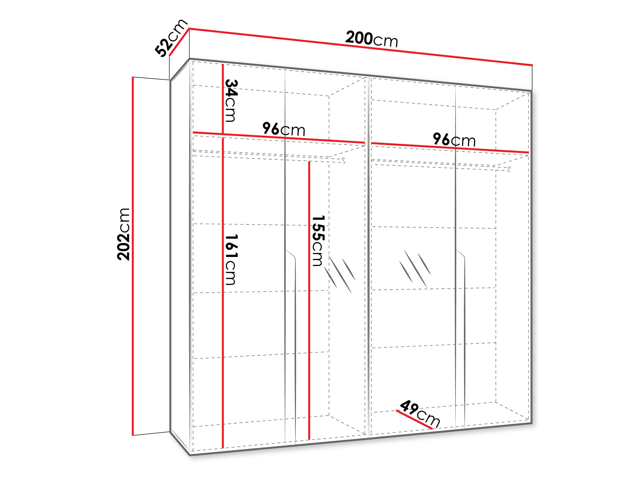 Gardróbszekrény Hartford 586 (Fekete)