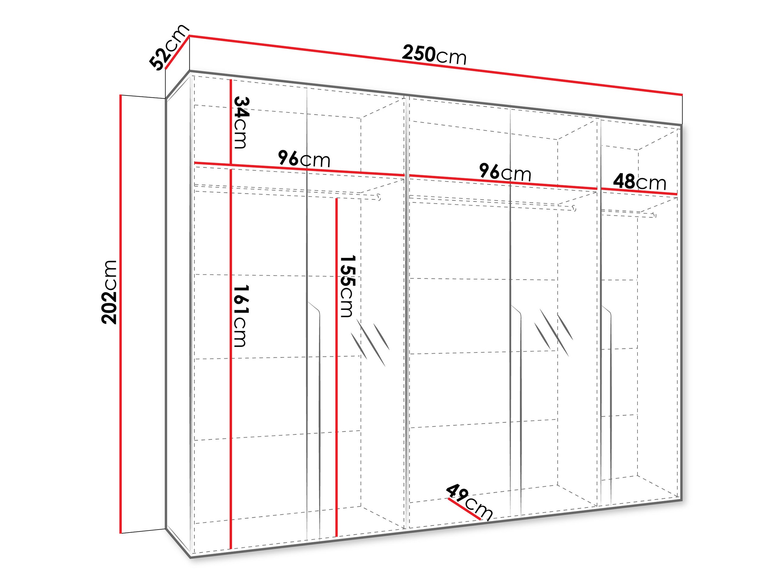 Gardróbszekrény Hartford 587 (Fekete)