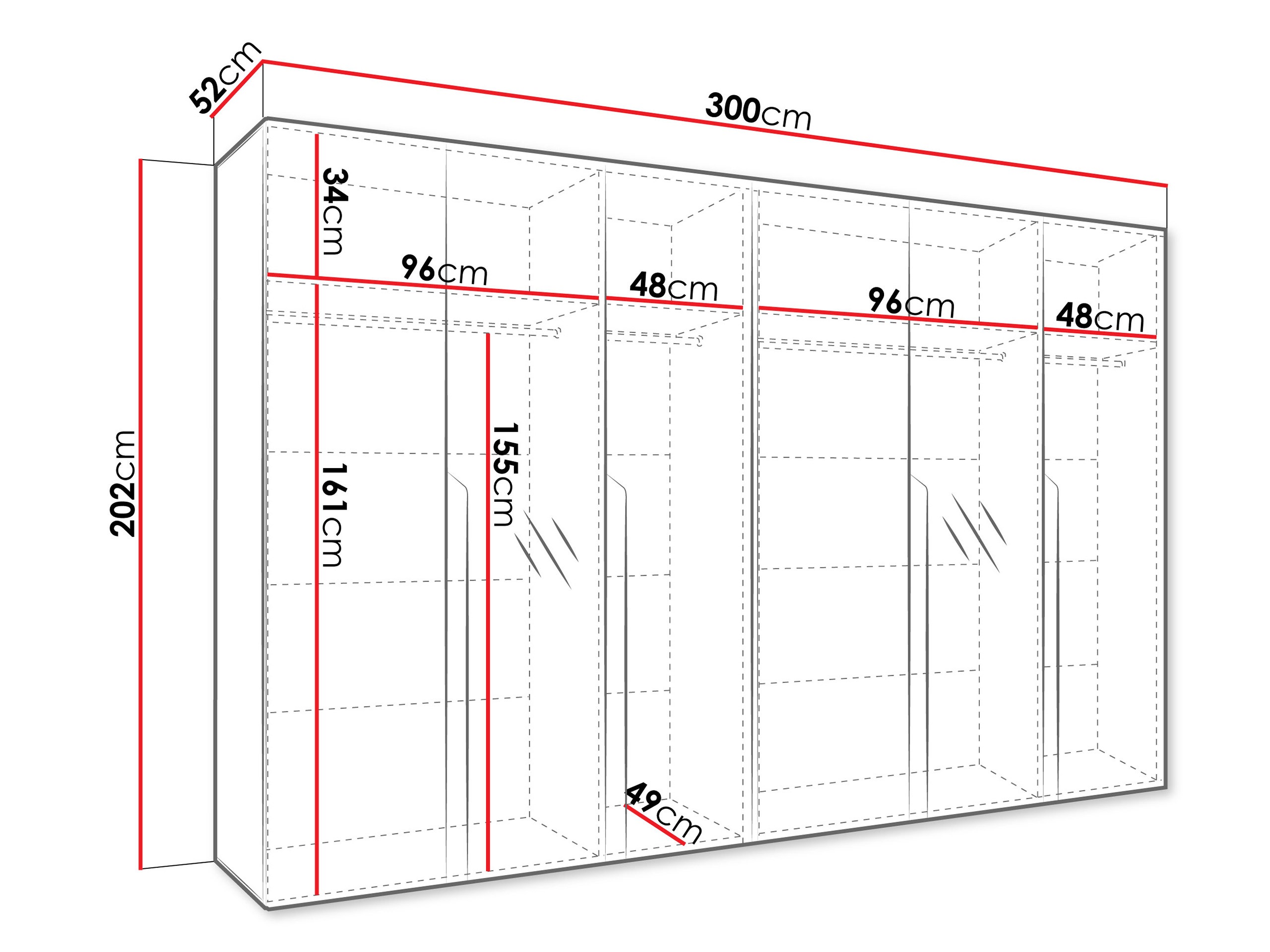 Gardróbszekrény Hartford 588 (Fehér)