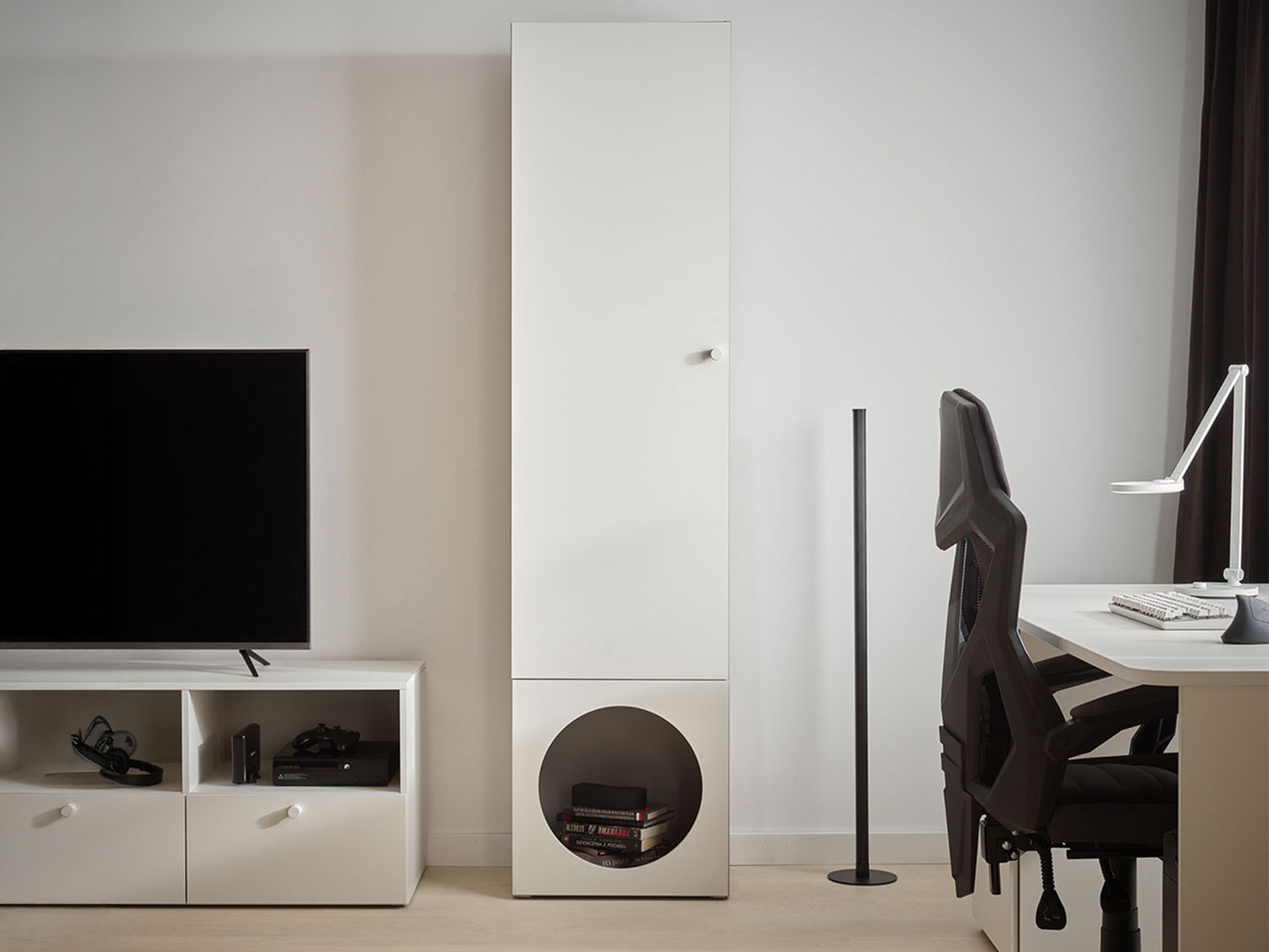 Könyvespolc Tornolo 104 (Szürke + Fehér)