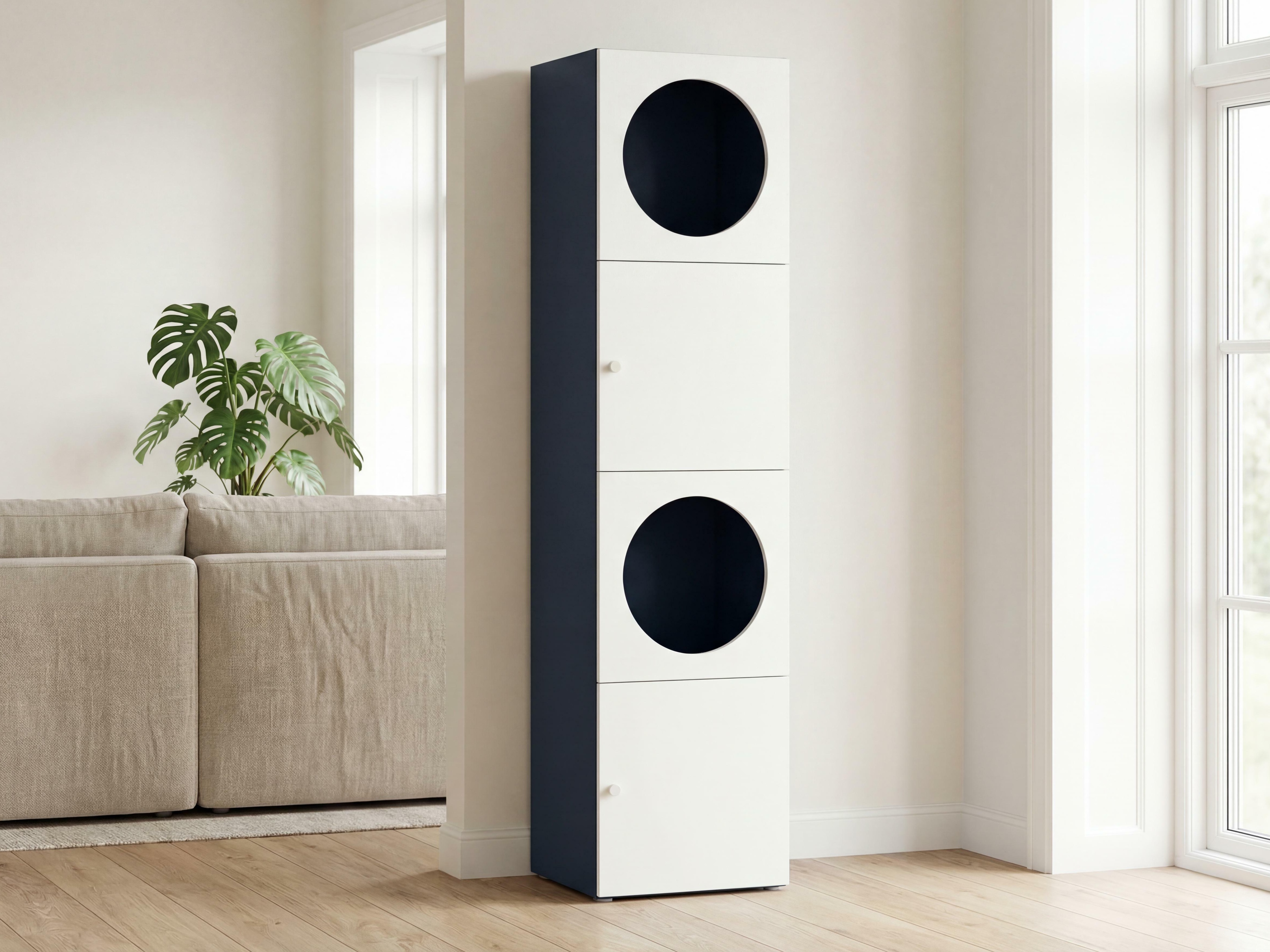 Könyvespolc Tornolo 105 (Indigó + Fehér)