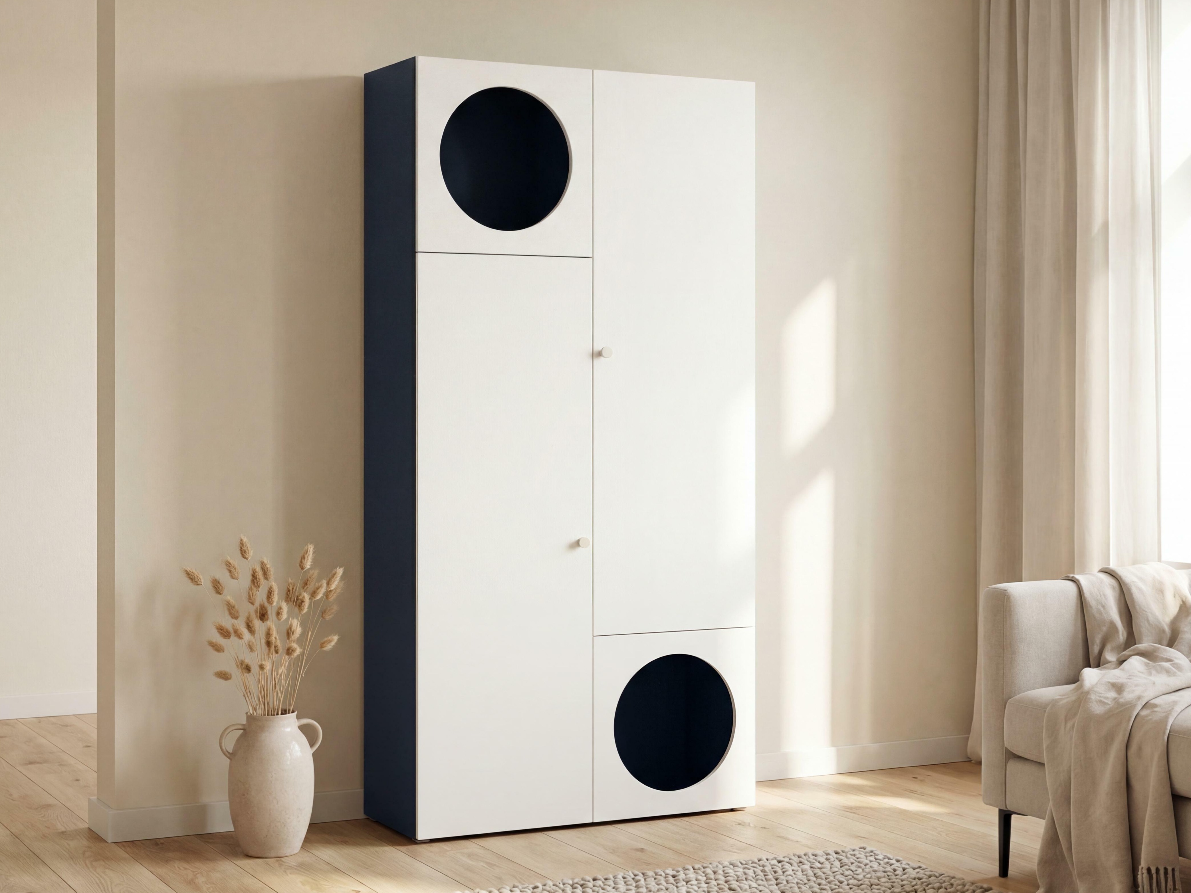 Könyvespolc Tornolo 107 (Indigó + Fehér)