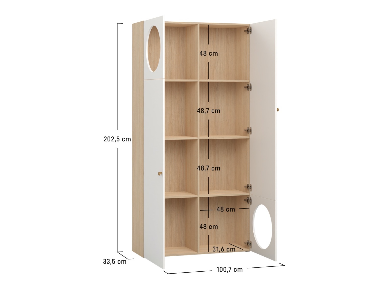 Könyvespolc Tornolo 107 (Indigó + Fehér)