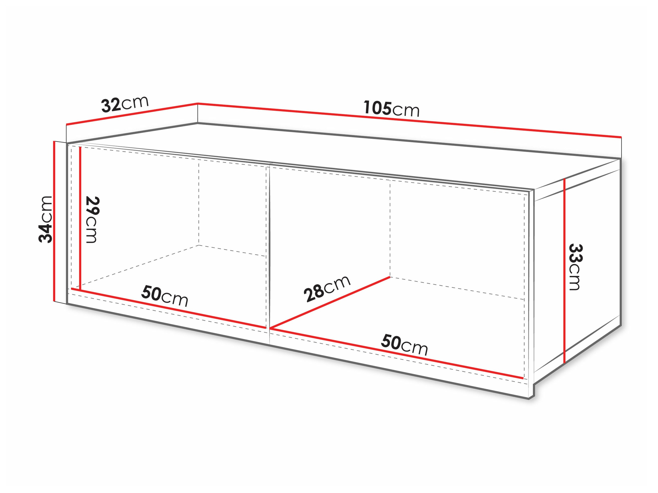 Fali szekrény Tivdalu 101 (Fekete + Fényes fekete)