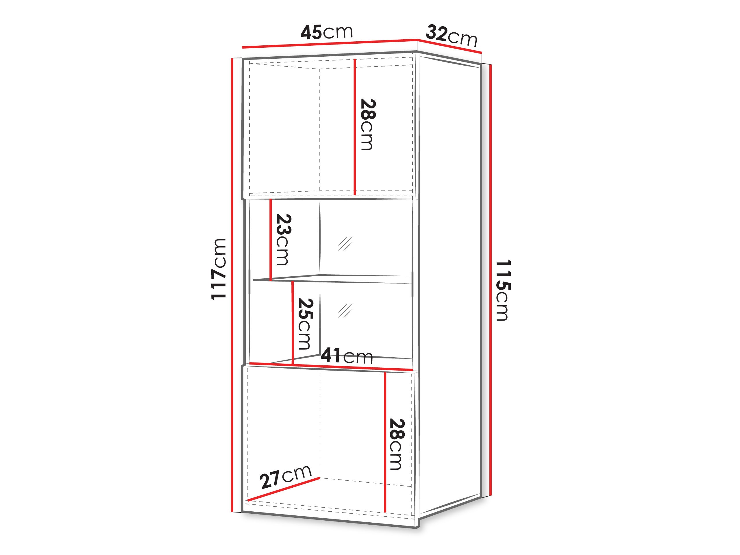 Fali szekrény Tivdalu 102 (Fekete + Fényes fekete)