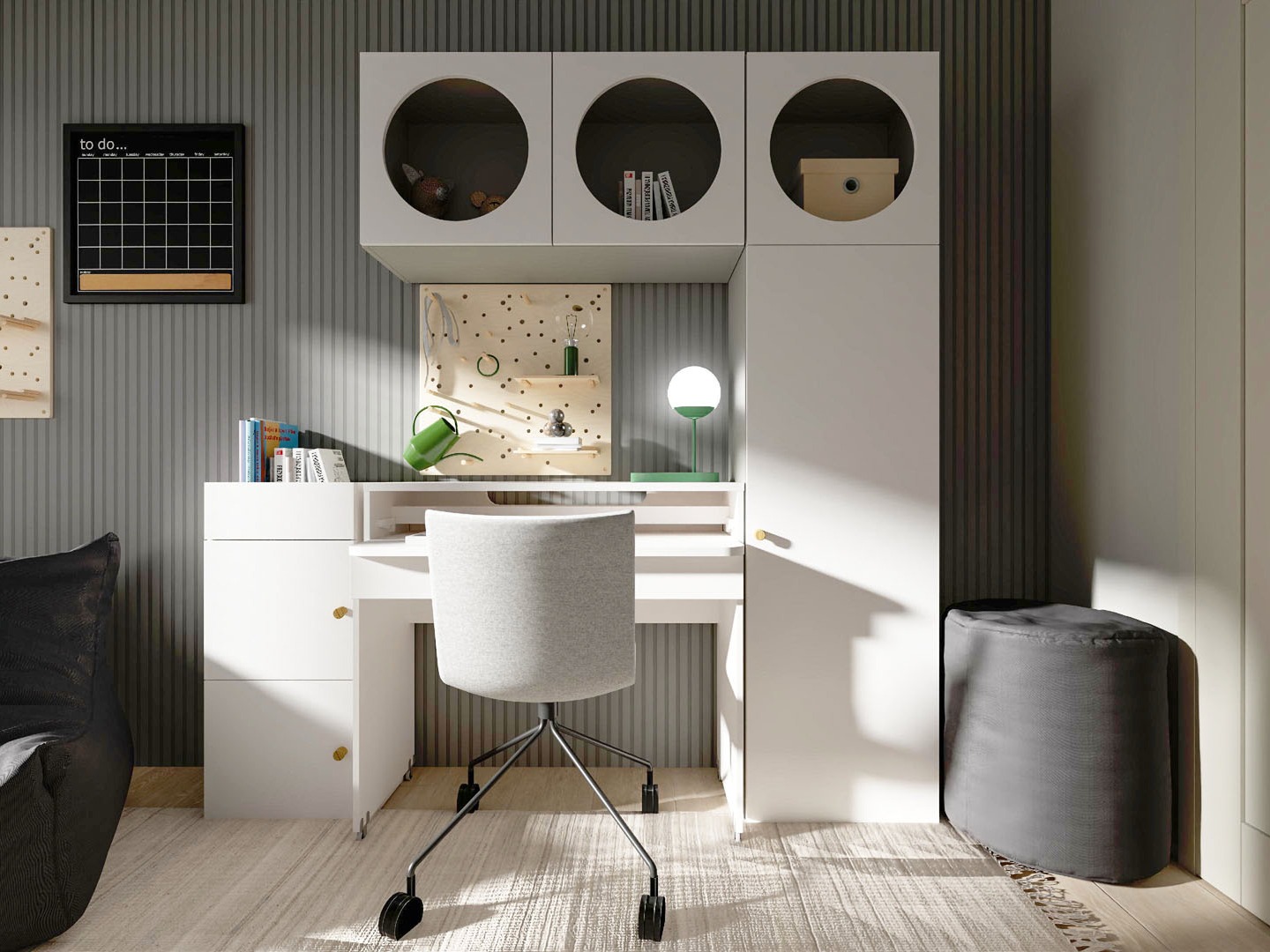 Könyvespolc Tornolo 114 (Szürke + Fehér)