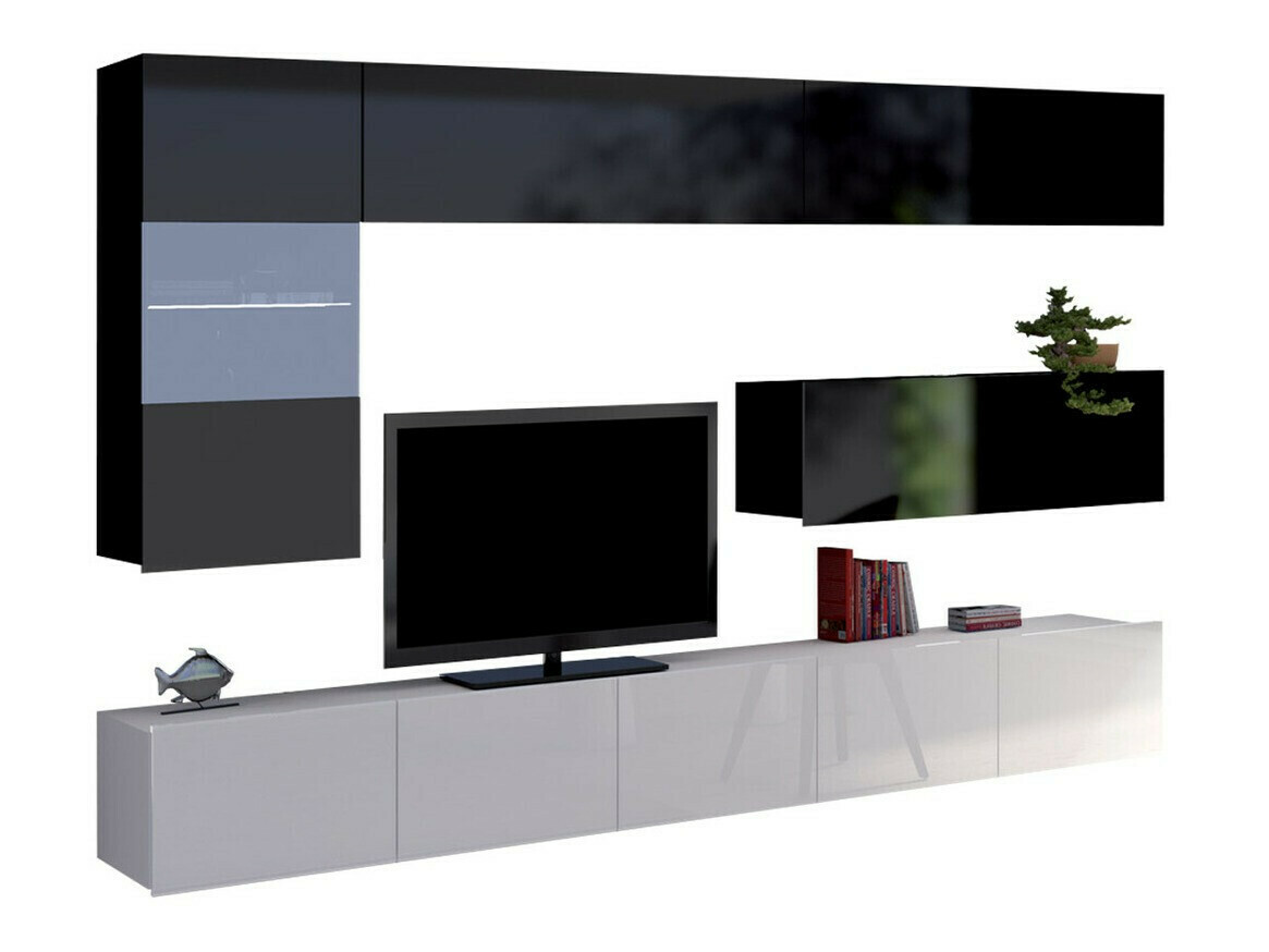 Nappali szett Remus IV (Fehér + Fényes fehér + Fekete + Fényes fekete)