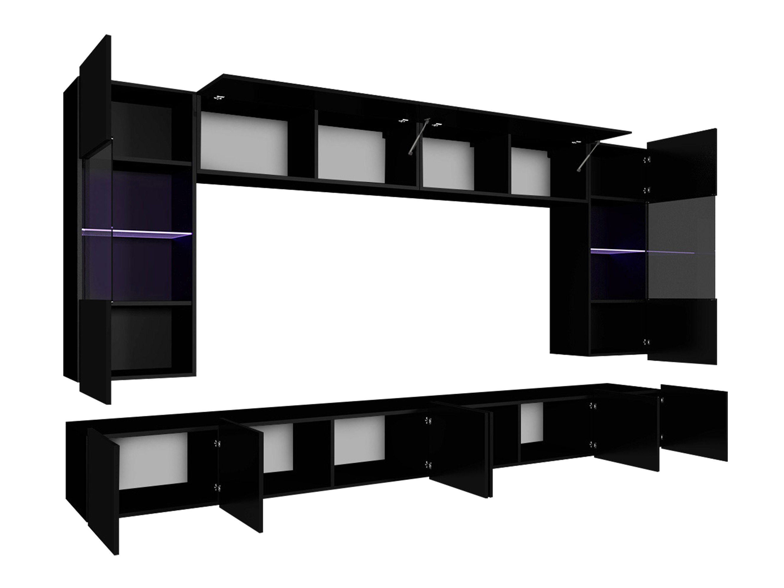 Nappali szett Tivdalu 105 (Fehér + Fényes fehér)