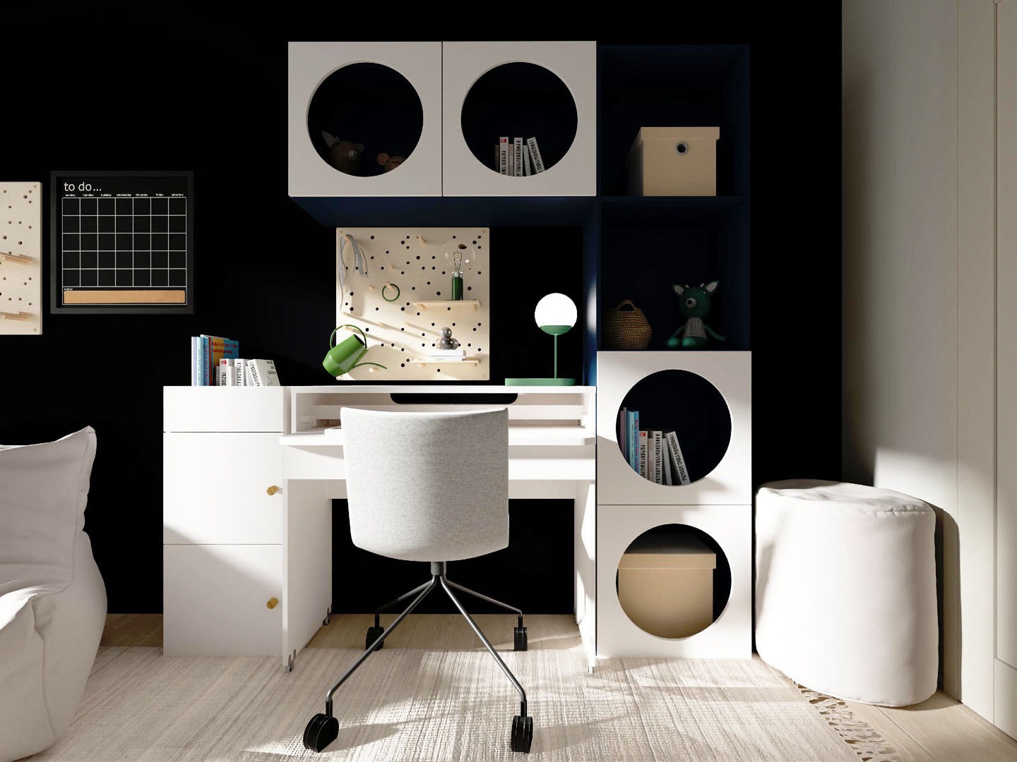 Könyvespolc Tornolo 115 (Indigó + Fehér)