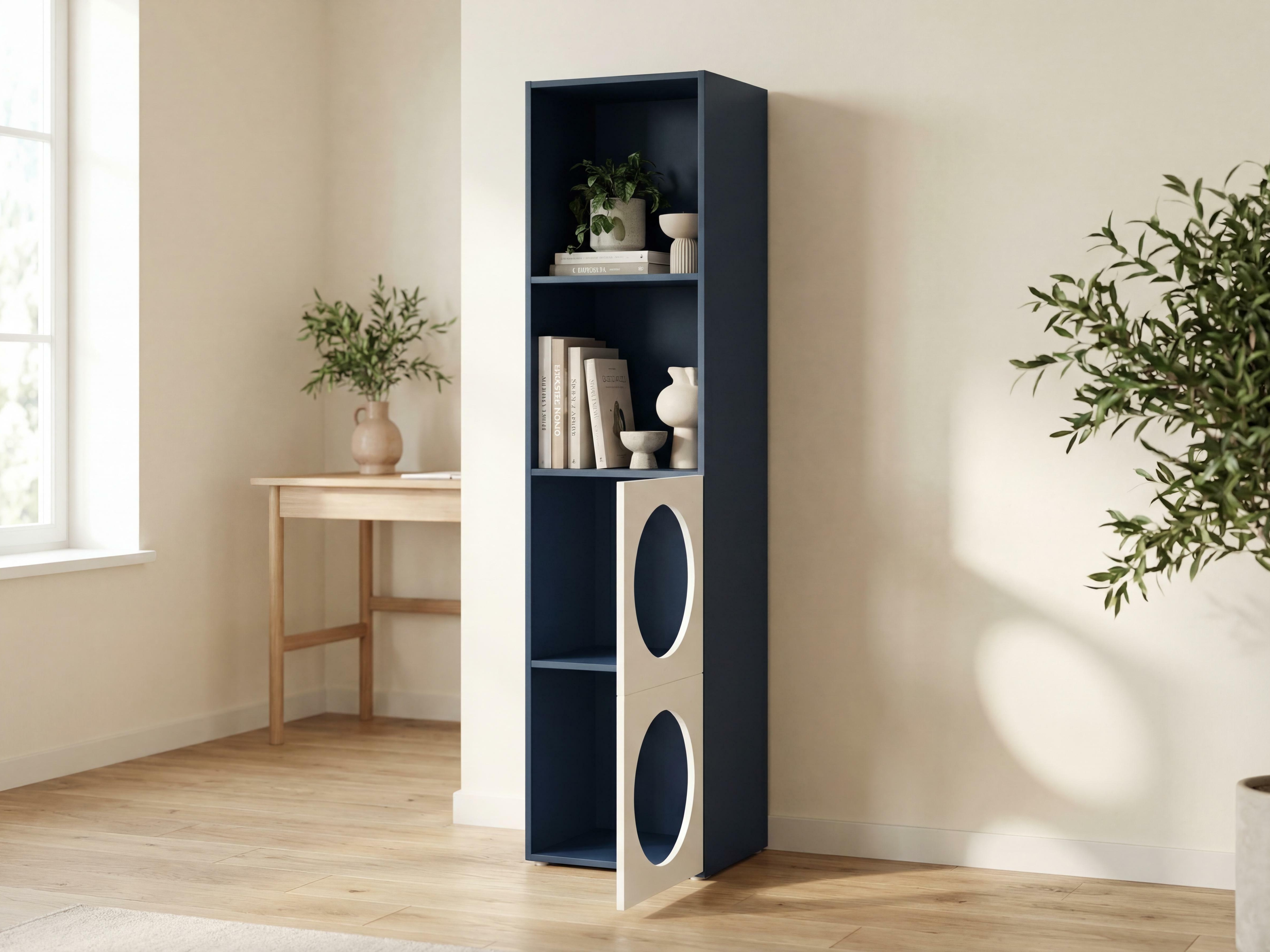 Könyvespolc Tornolo 115 (Indigó + Fehér)