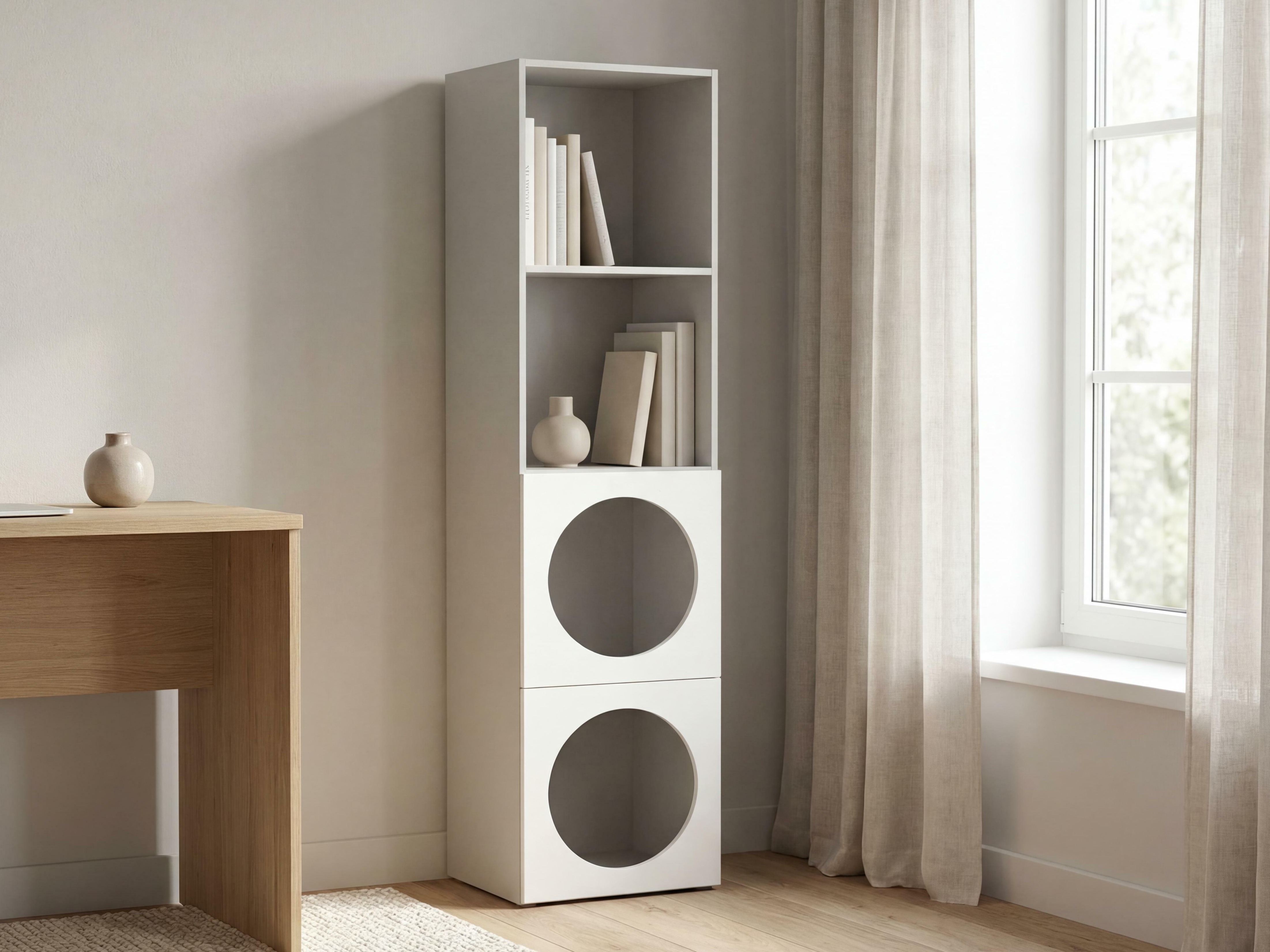 Könyvespolc Tornolo 115 (Szürke + Fehér)