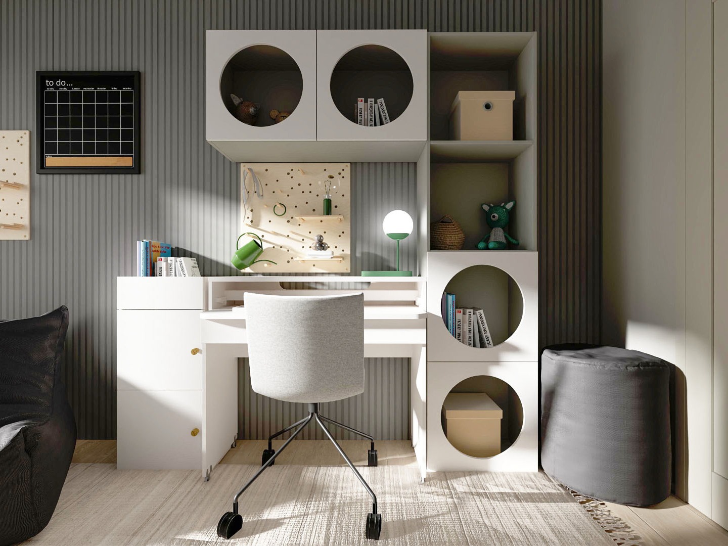 Könyvespolc Tornolo 115 (Szürke + Fehér)