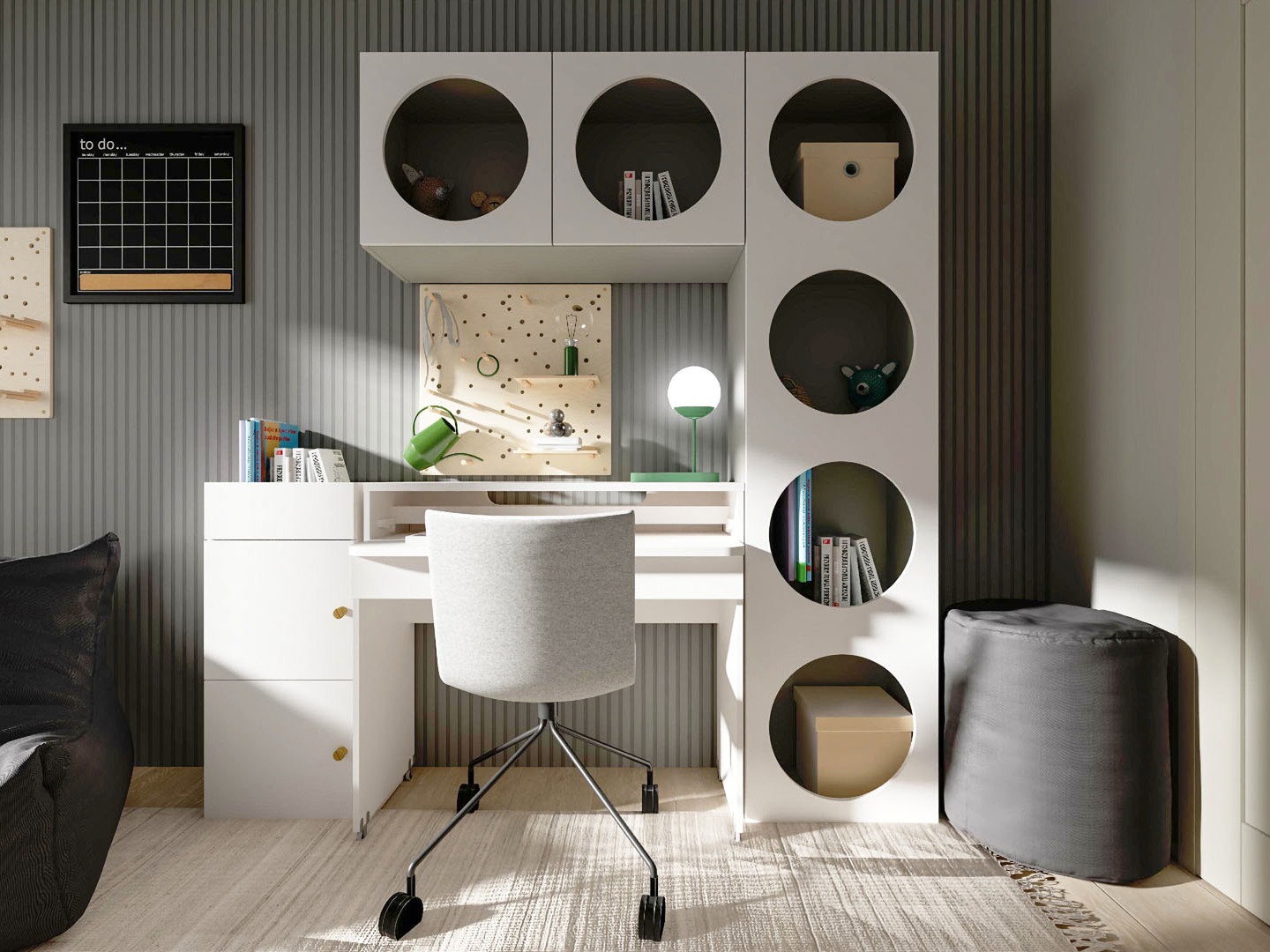 Könyvespolc Tornolo 116 (Szürke + Fehér)