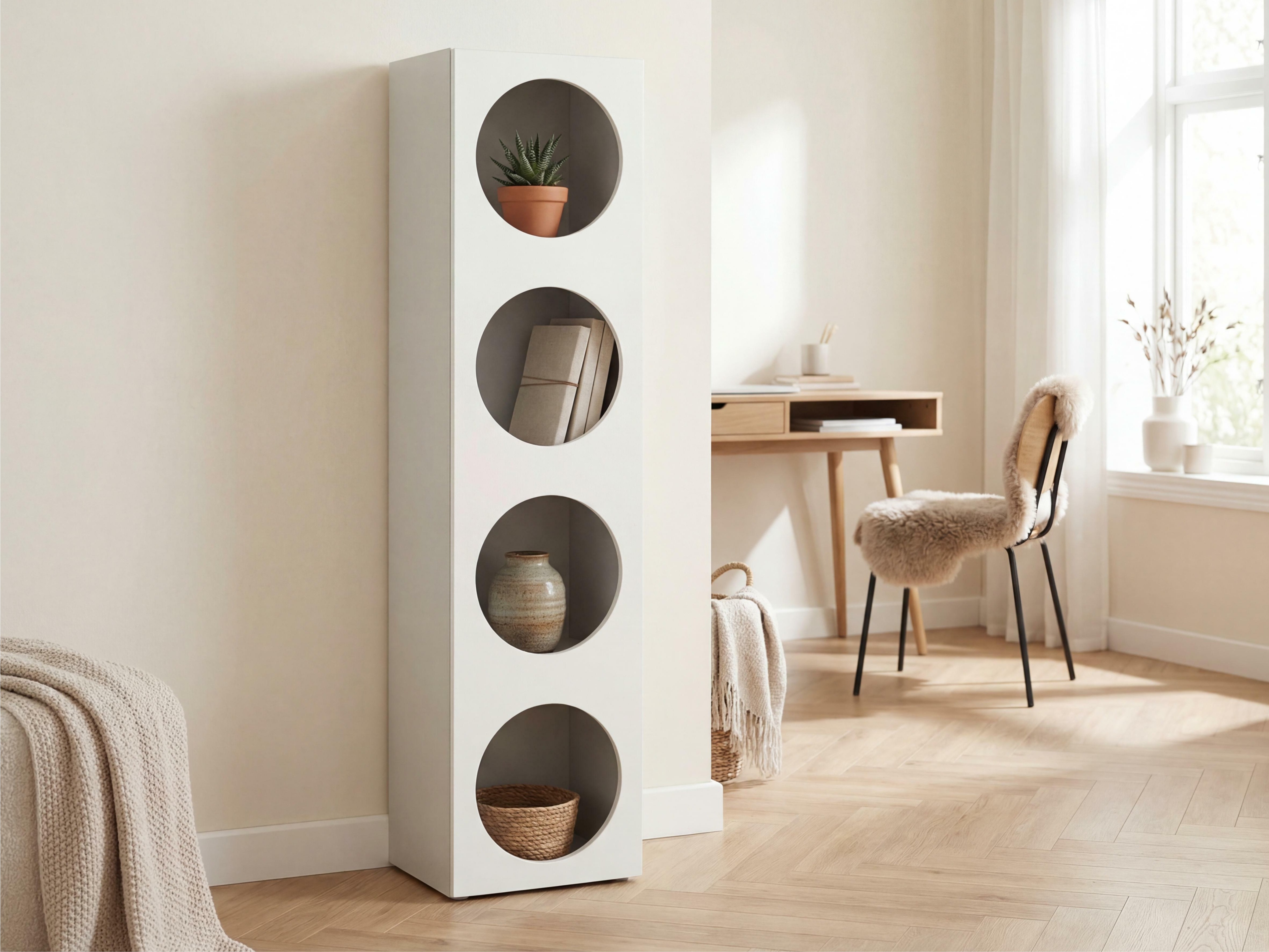 Könyvespolc Tornolo 116 (Szürke + Fehér)