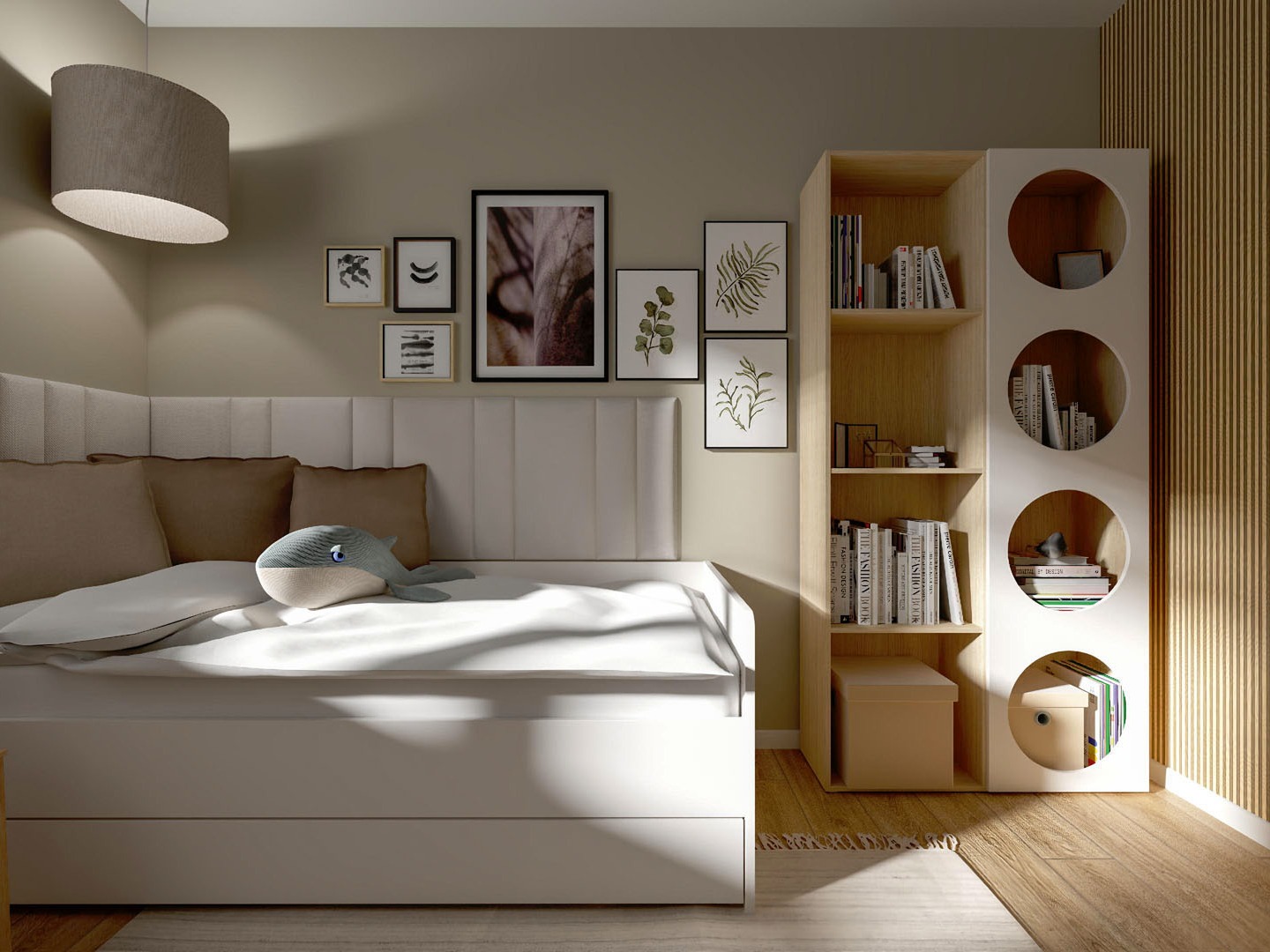 Könyvespolc Tornolo 117 (Világos tölgy + Fehér)