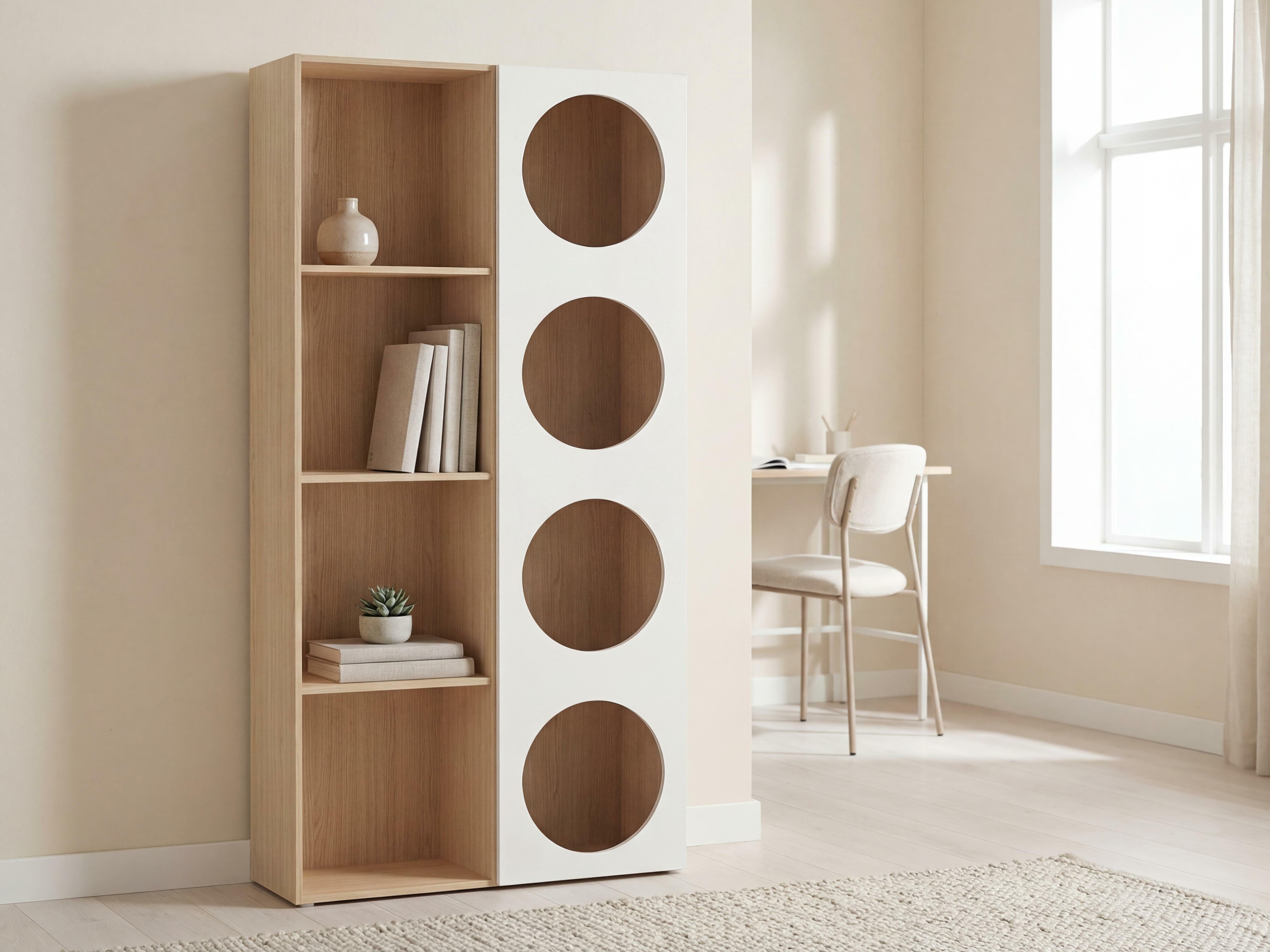 Könyvespolc Tornolo 117 (Világos tölgy + Fehér)