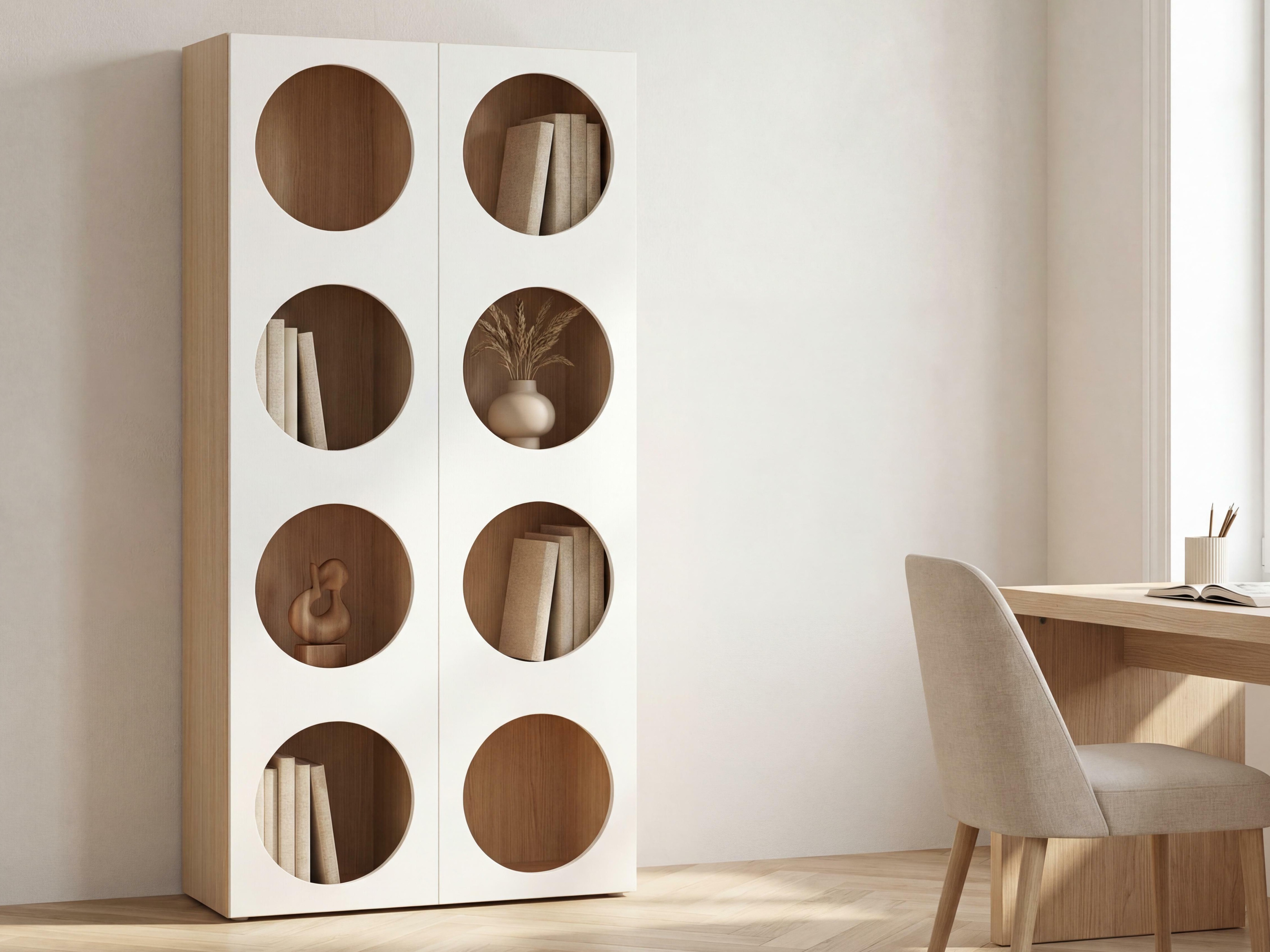 Könyvespolc Tornolo 118 (Világos tölgy + Fehér)