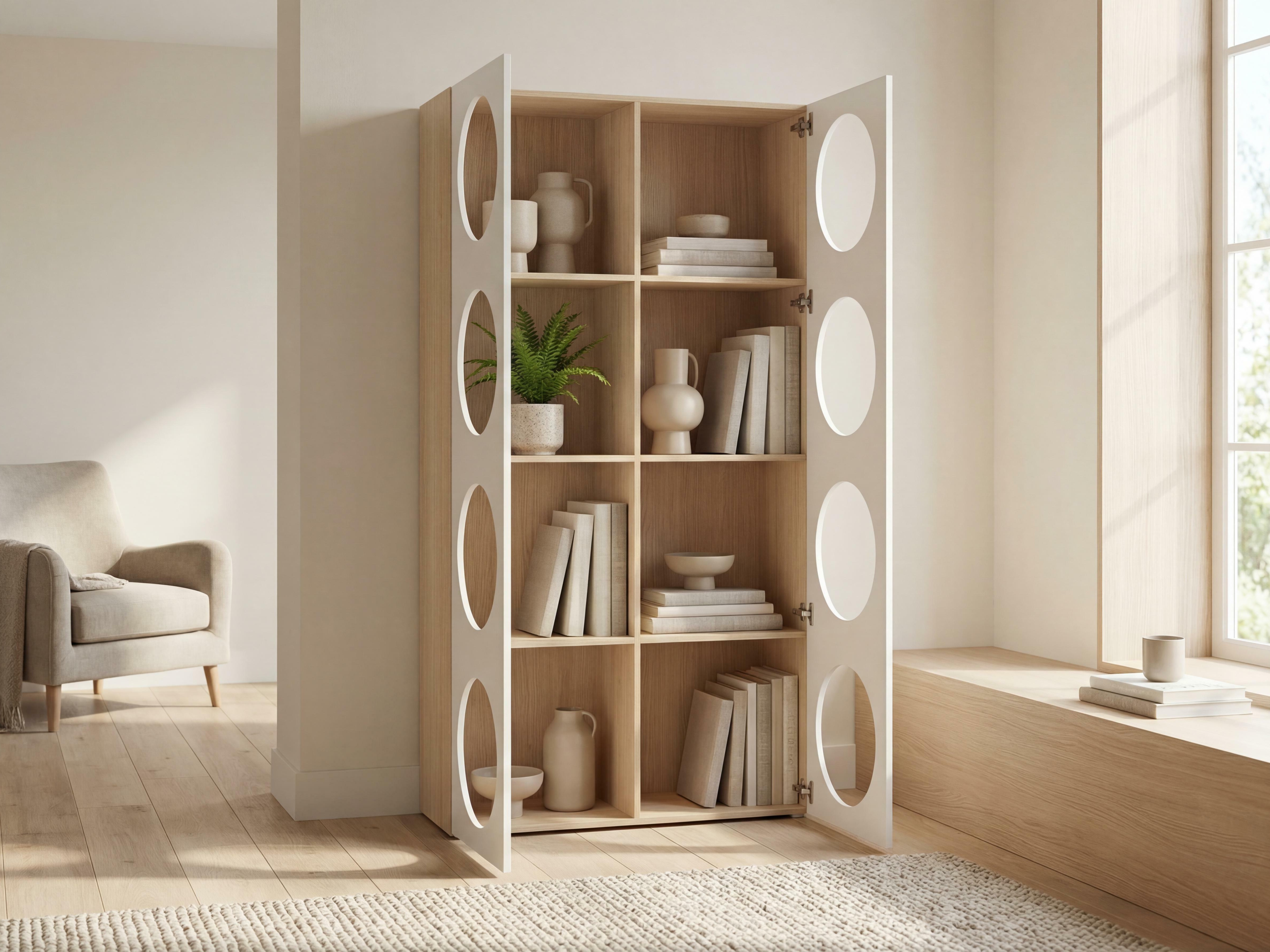 Könyvespolc Tornolo 118 (Világos tölgy + Fehér)