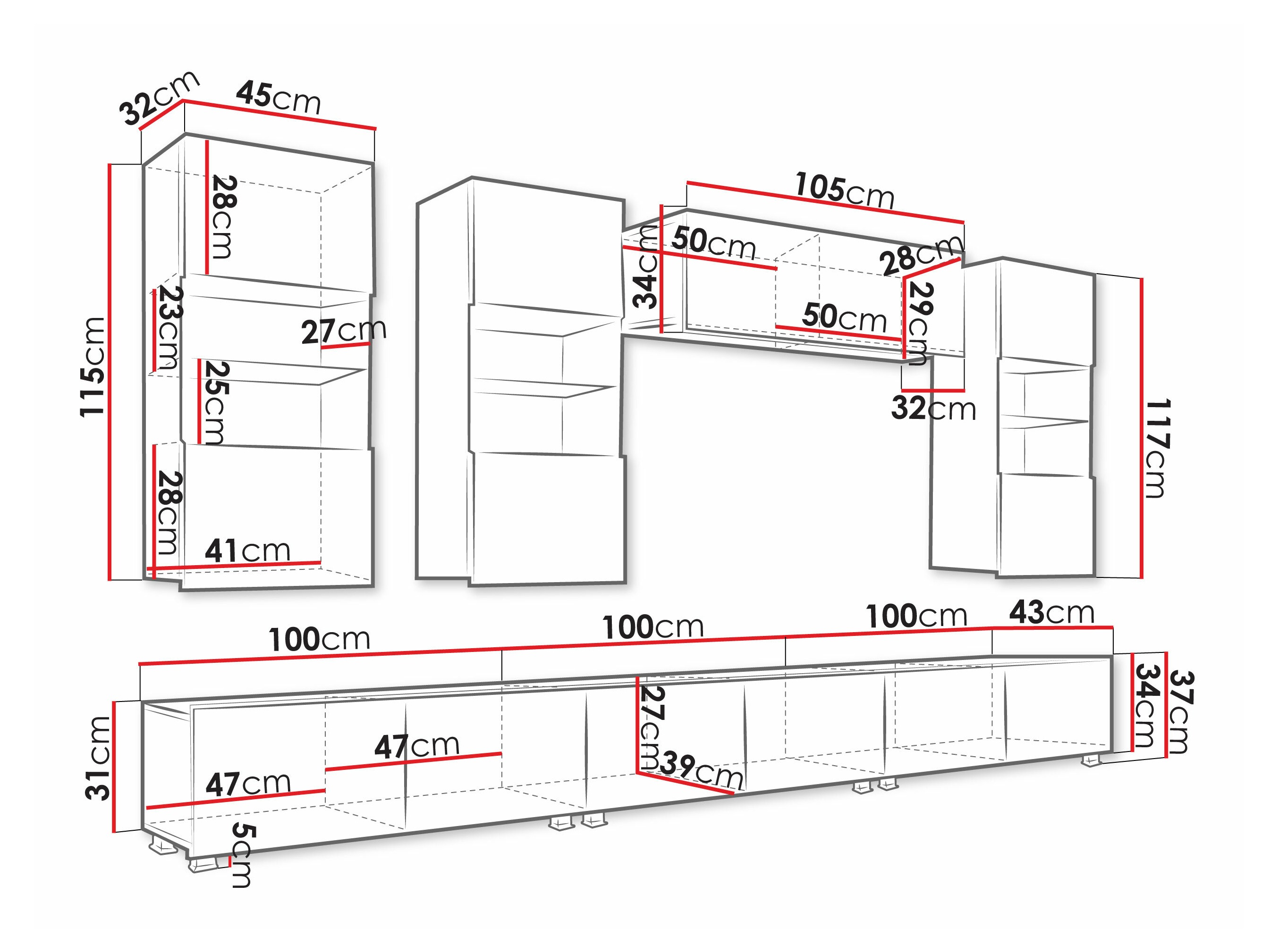 Nappali szett Remus XI (Fehér + Fényes fehér)
