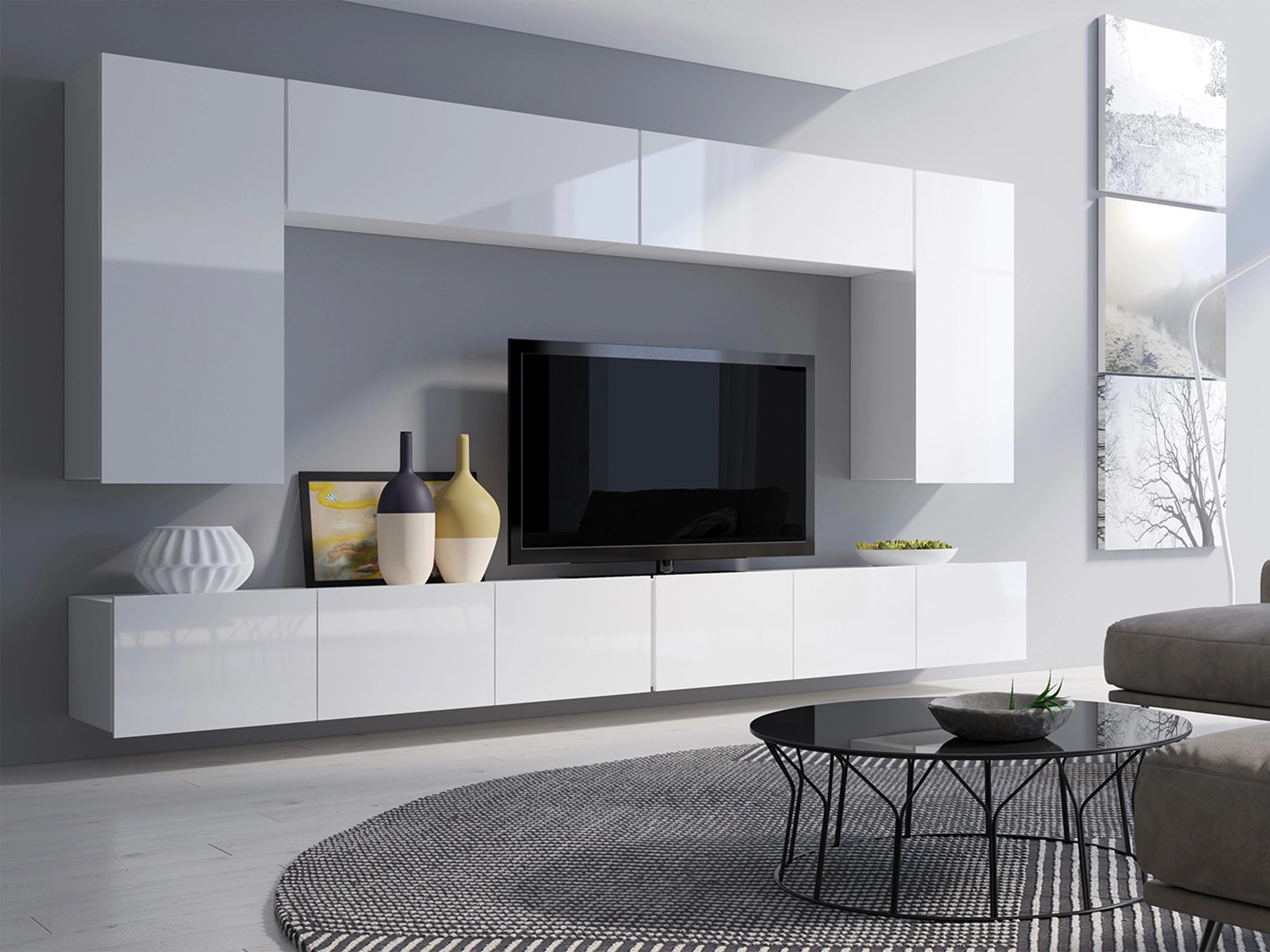 Nappali szett Remus XIII (Fehér + Fényes fehér)