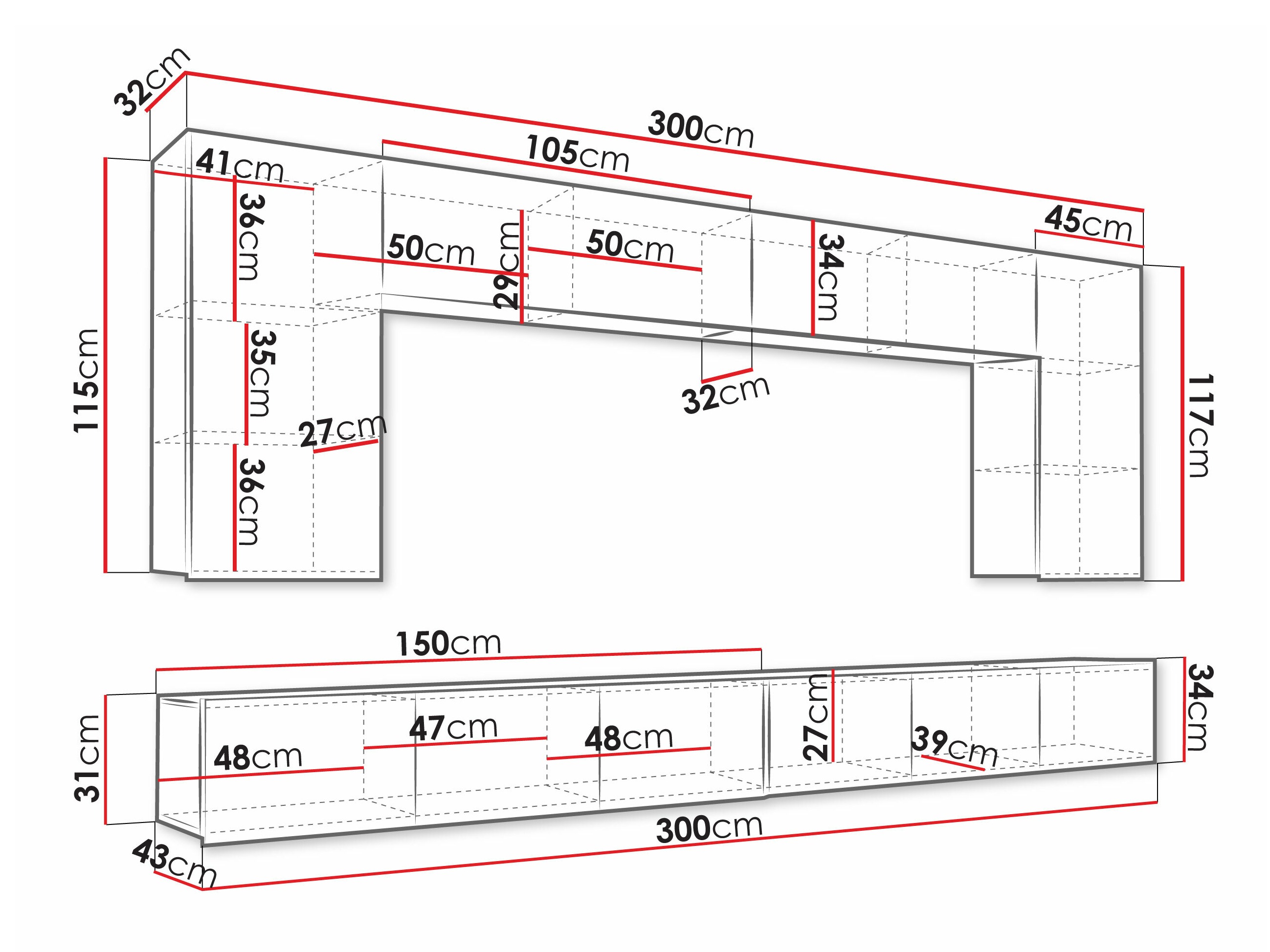 Nappali szett Remus XIII (Fehér + Fényes fehér)