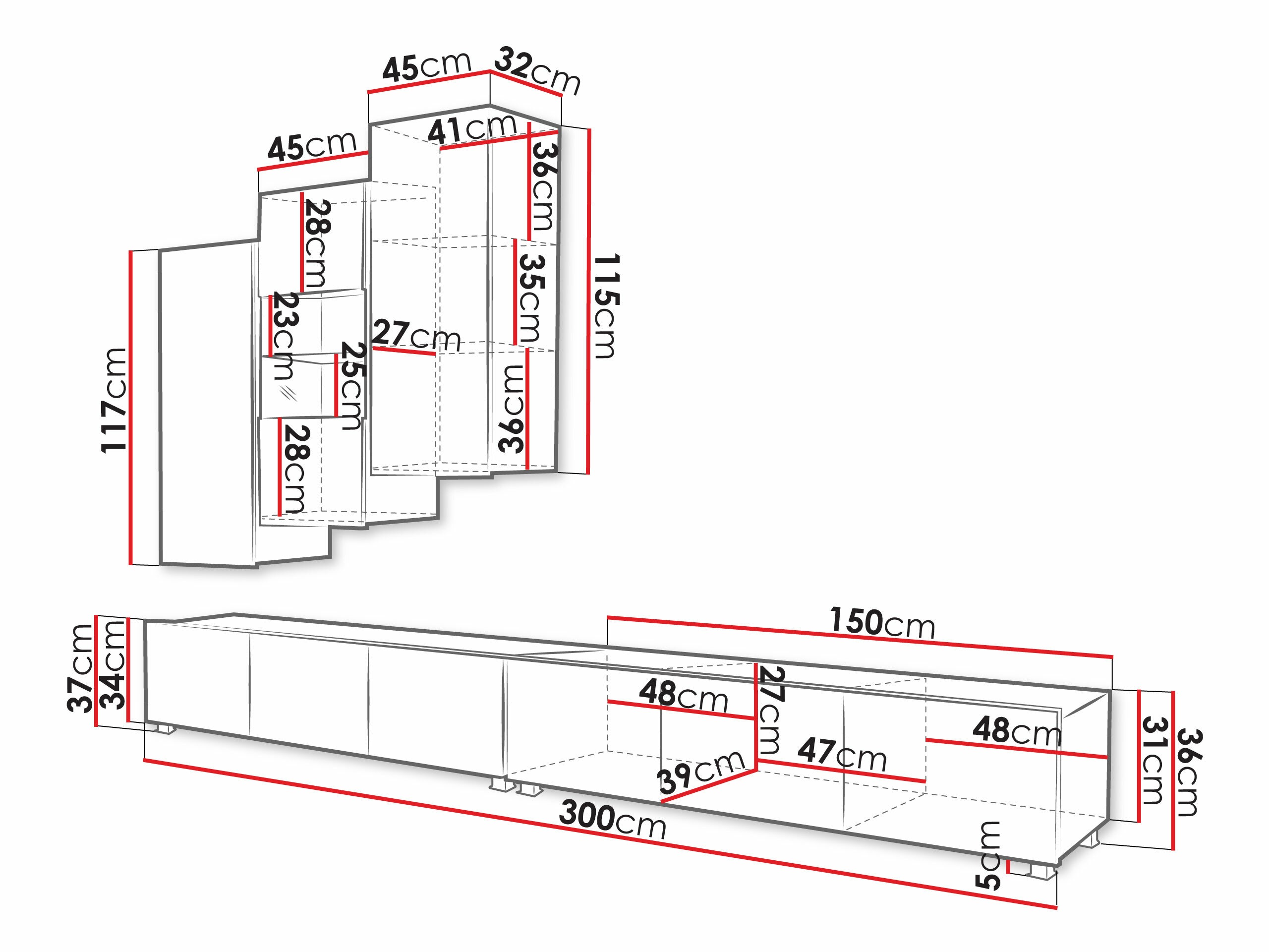 Nappali szett Remus XVII (Fekete + Fényes fekete)