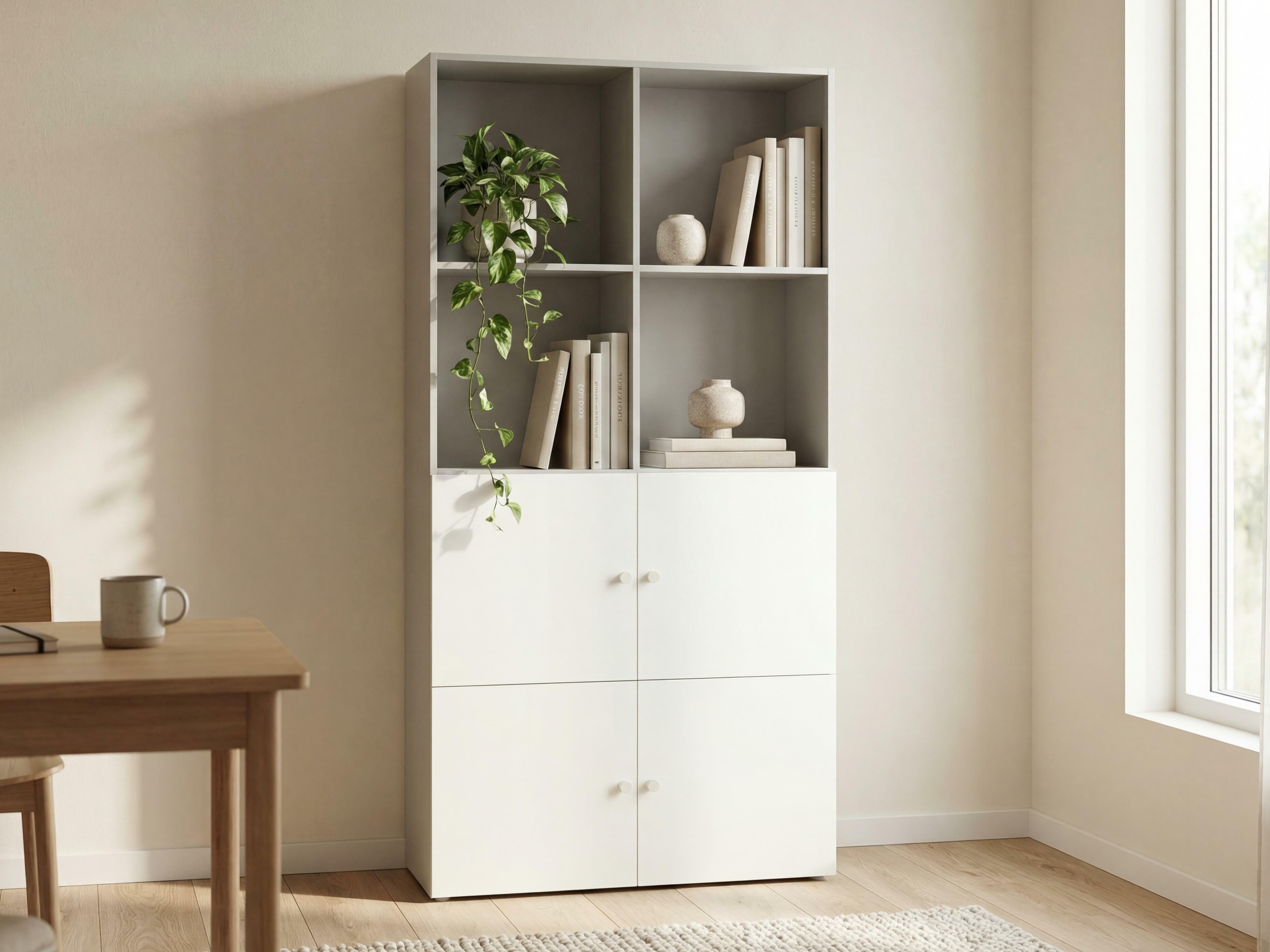 Könyvespolc Tornolo 120 (Szürke + Fehér)