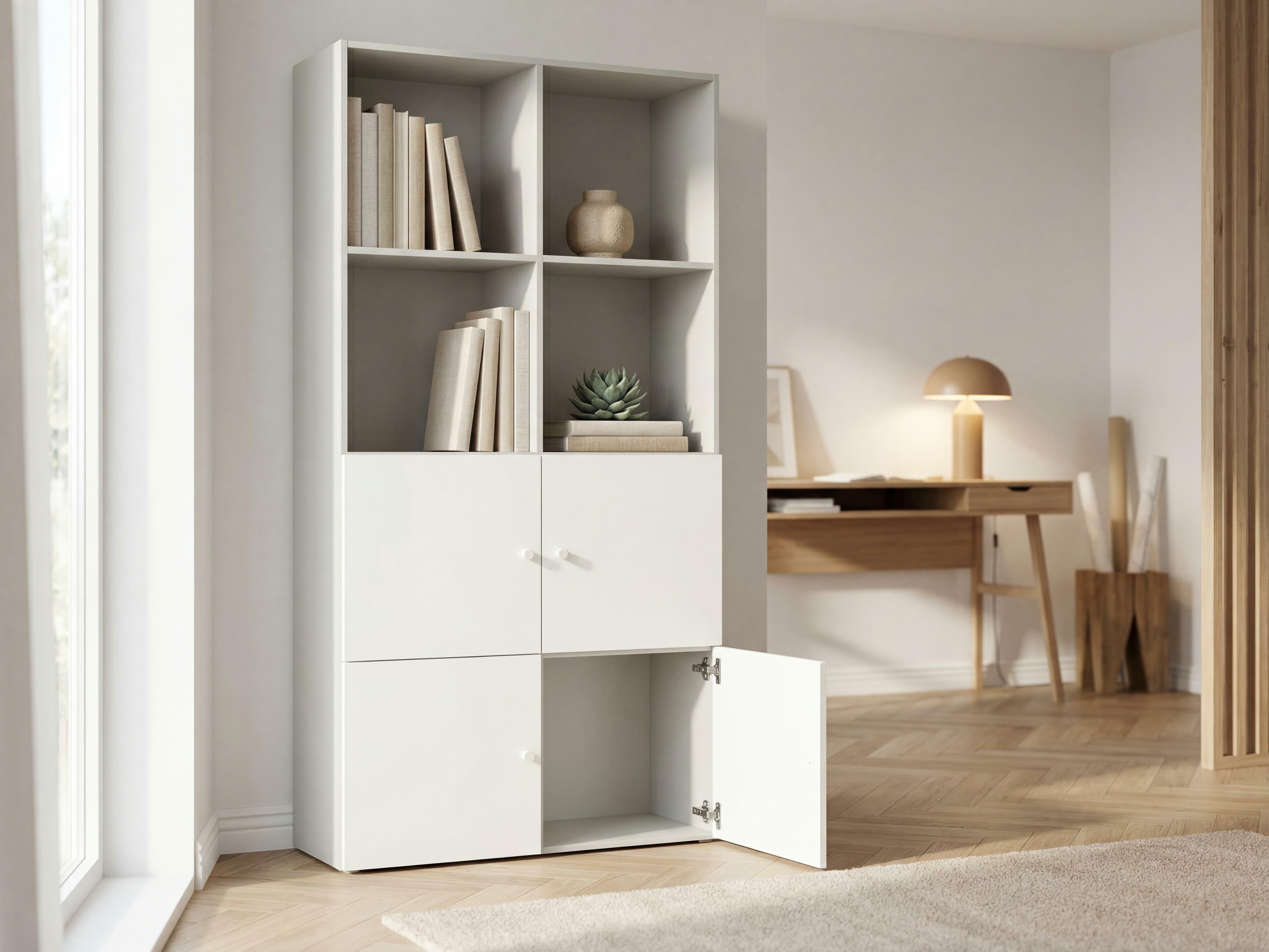 Könyvespolc Tornolo 120 (Szürke + Fehér)