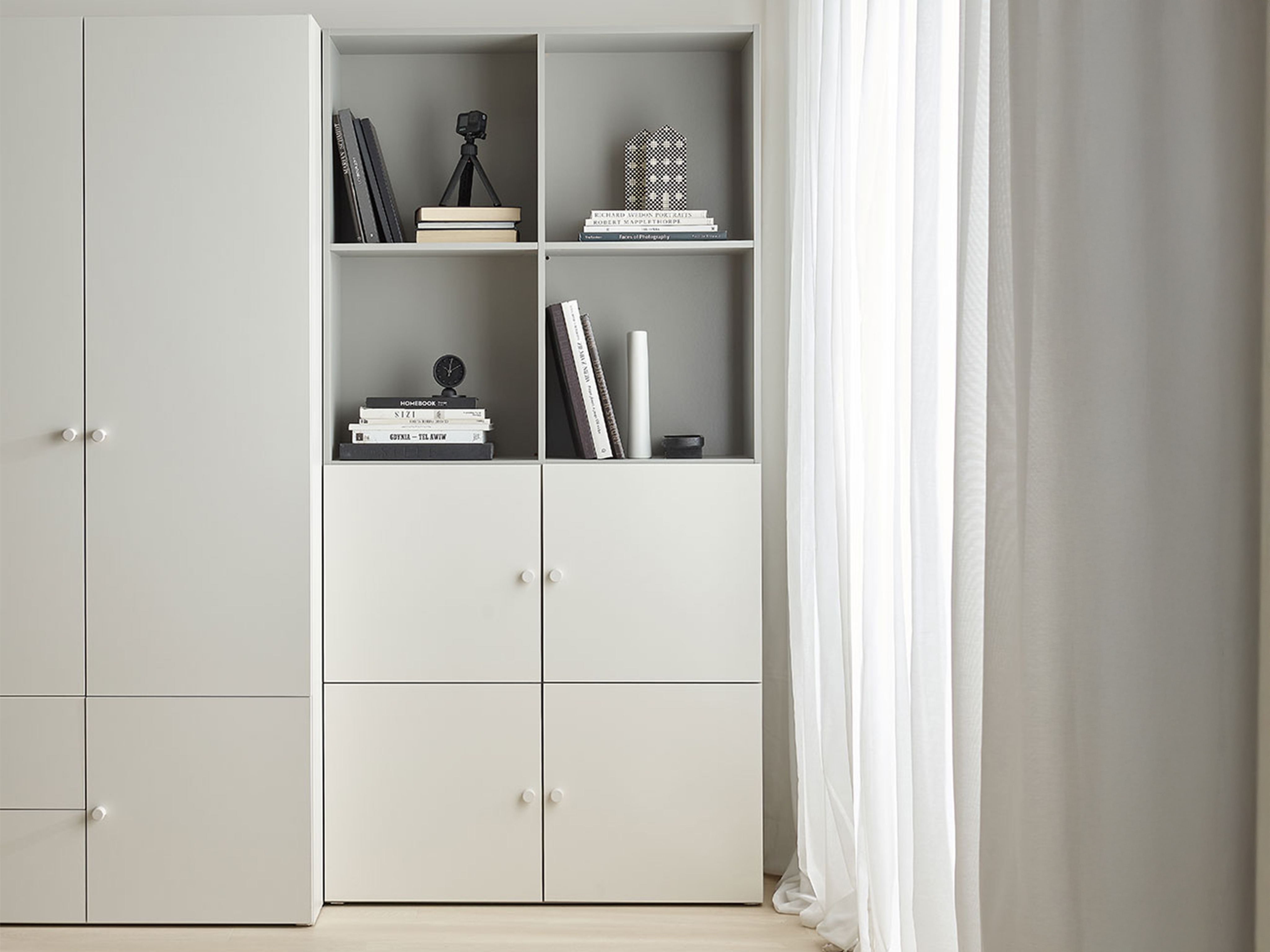 Könyvespolc Tornolo 120 (Szürke + Fehér)