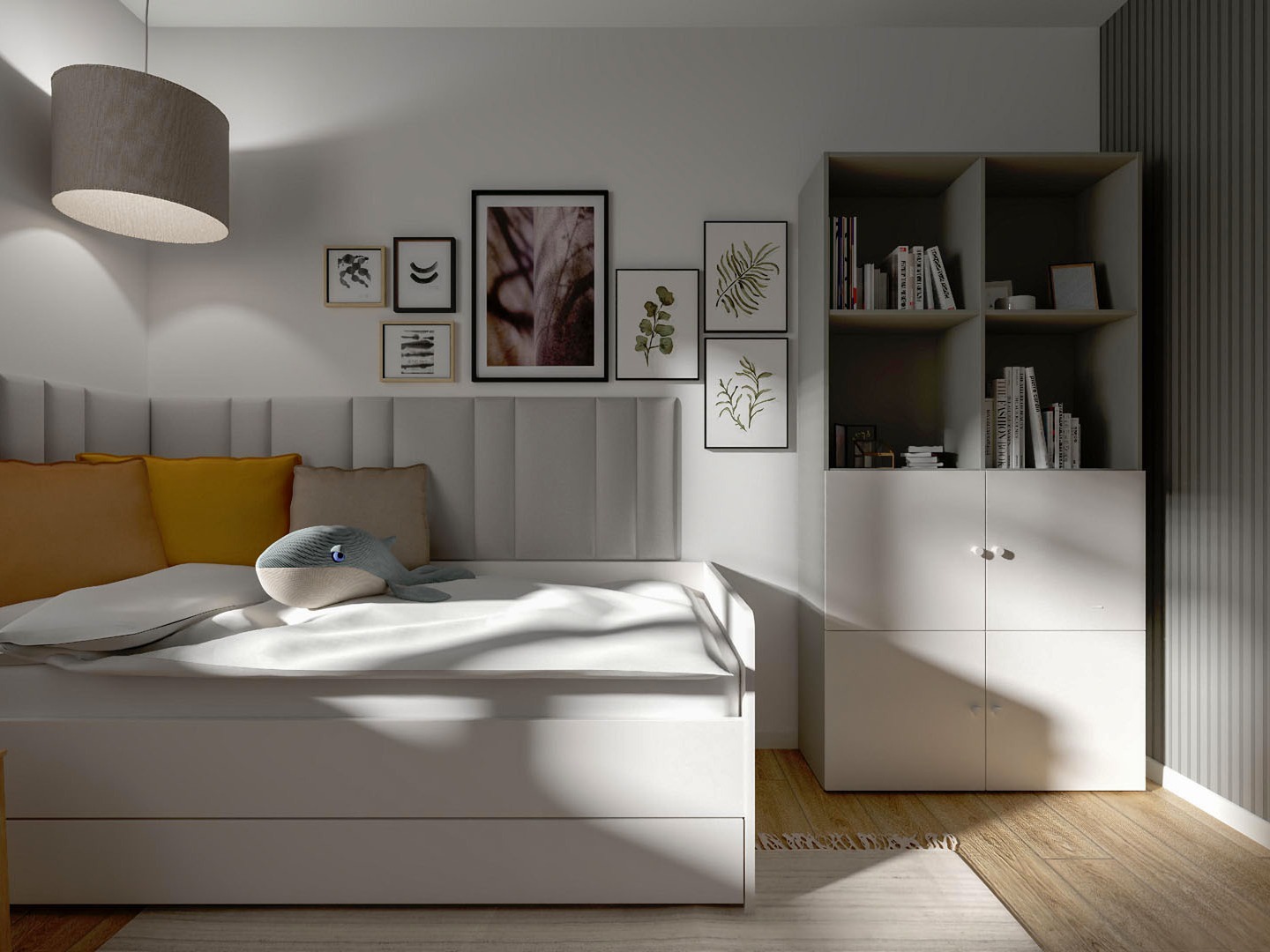 Könyvespolc Tornolo 120 (Szürke + Fehér)