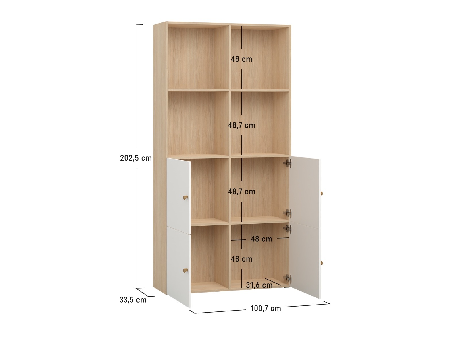 Könyvespolc Tornolo 120 (Szürke + Fehér)
