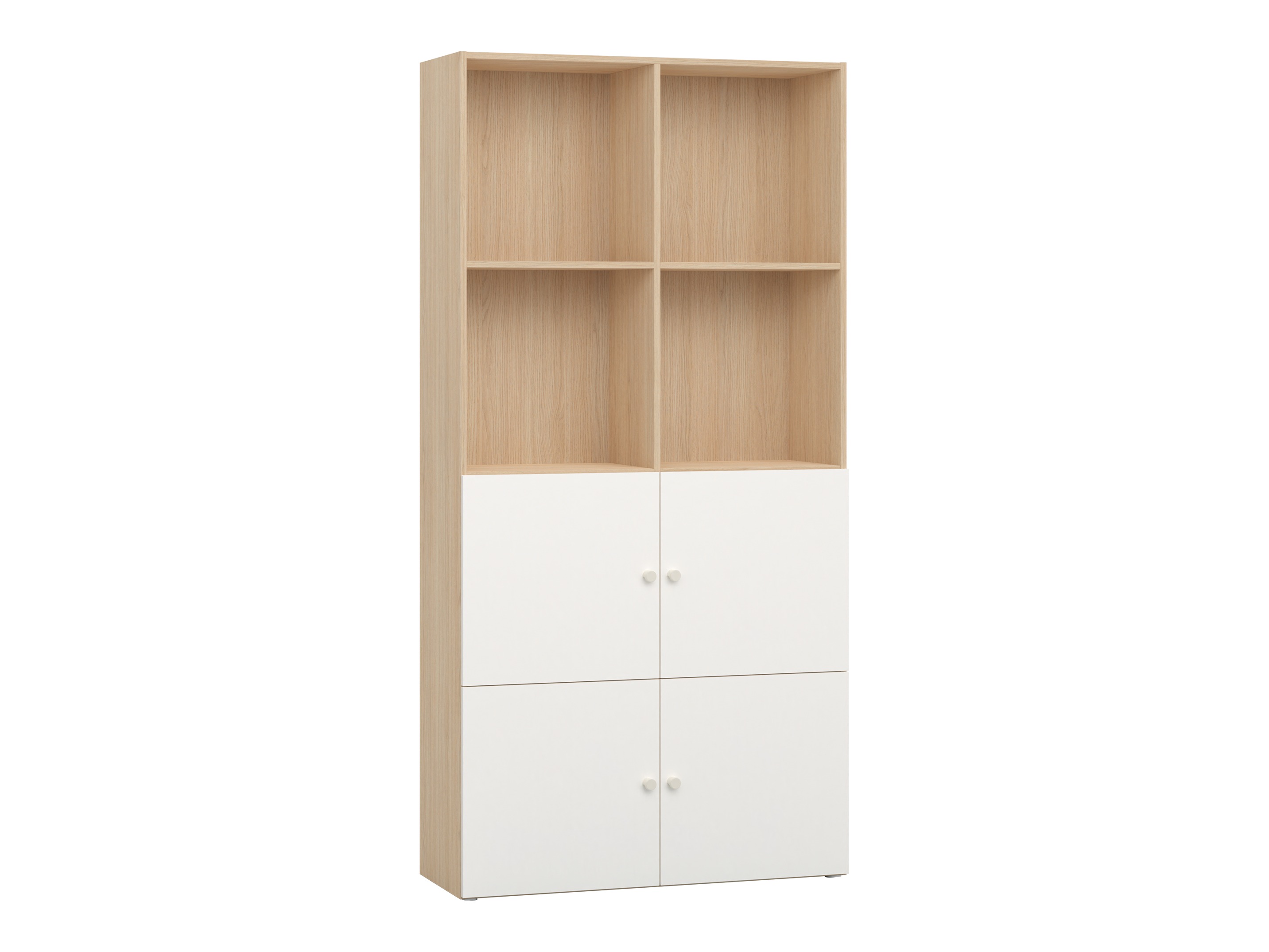 Könyvespolc Tornolo 120 (Világos tölgy + Fehér)