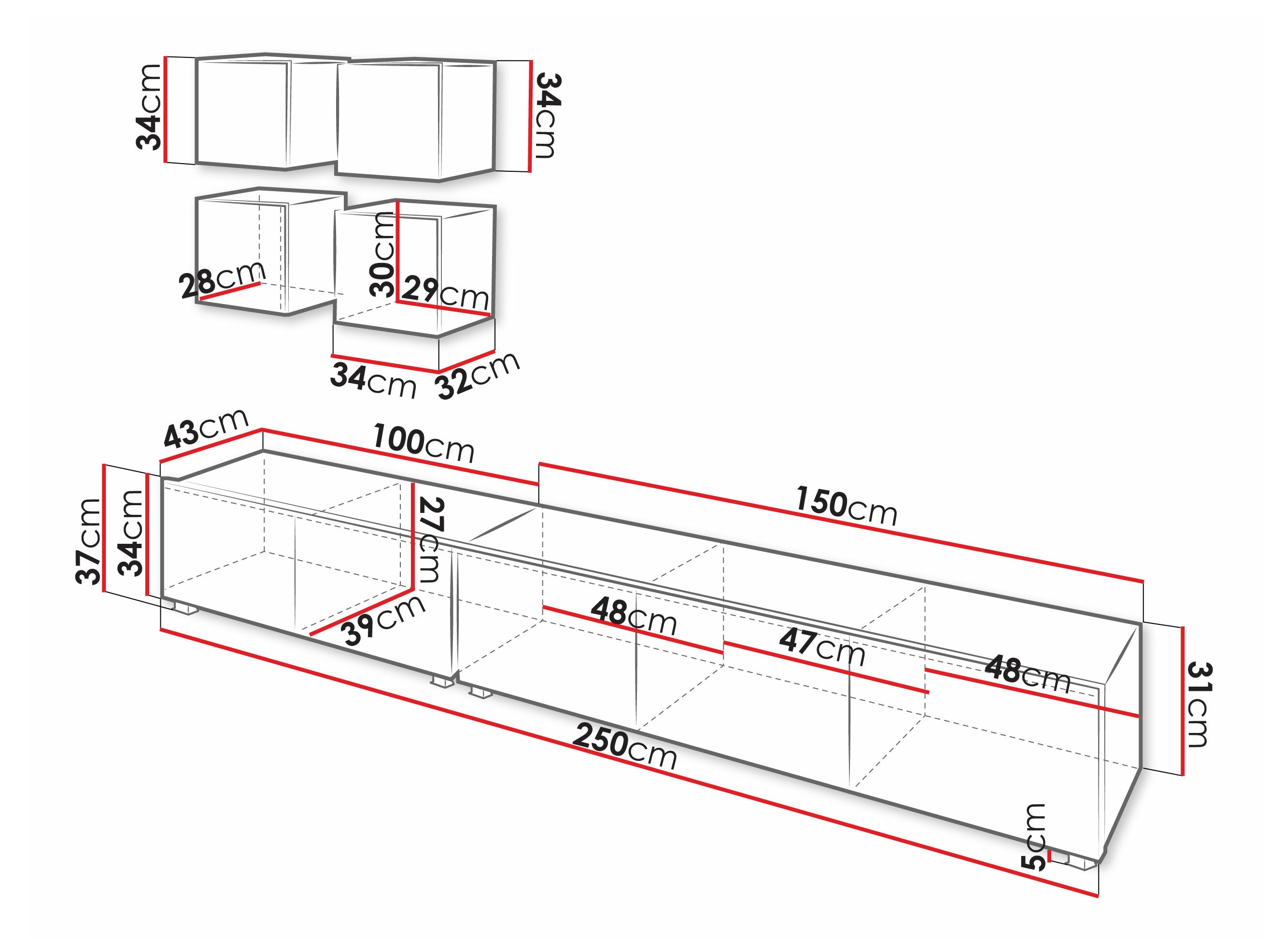 Nappali szett Remus XVIII (Fekete + Fényes fekete)