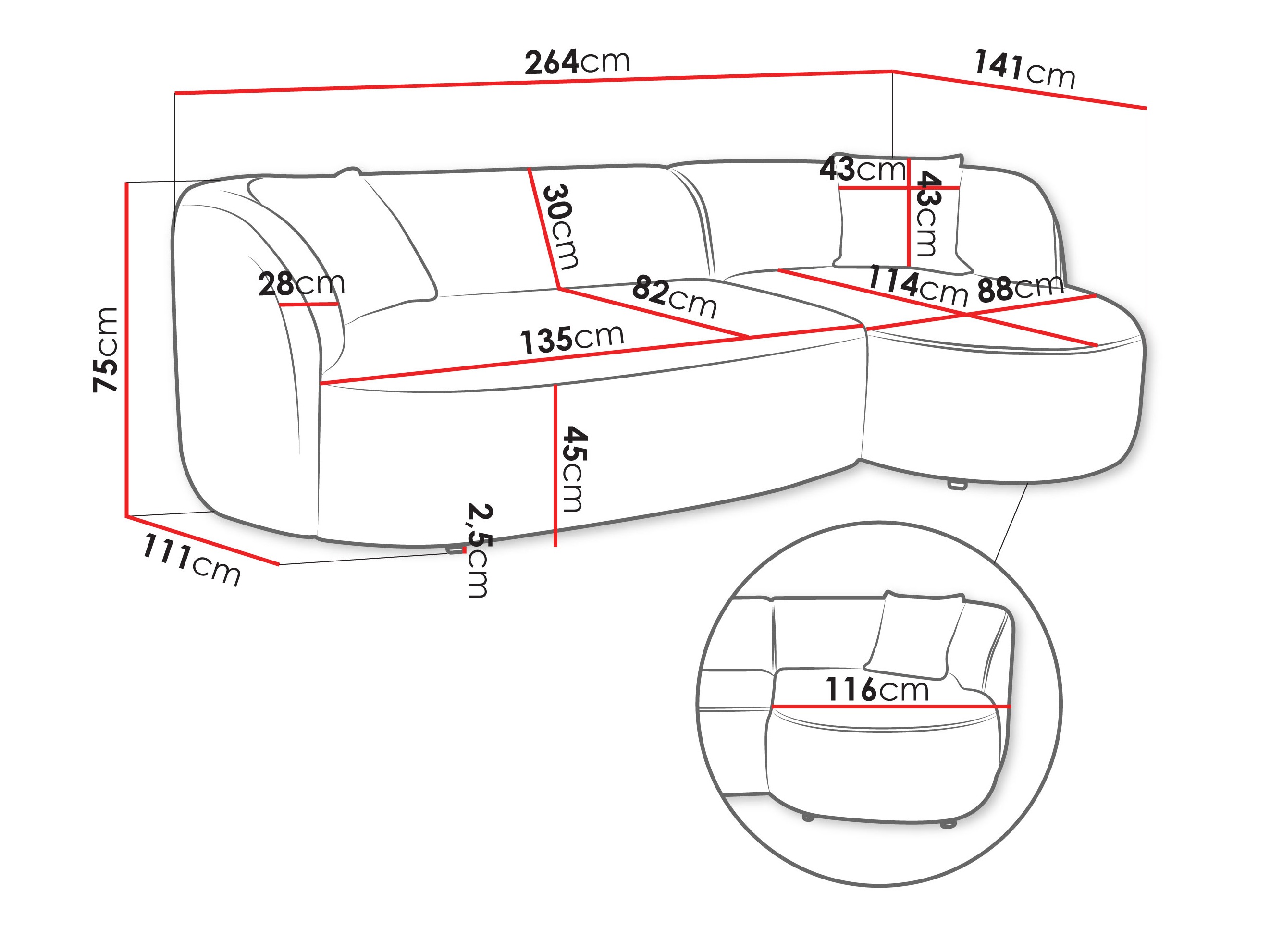 Sarokkanapé TrendyNest Gubor (Euphoria 01)