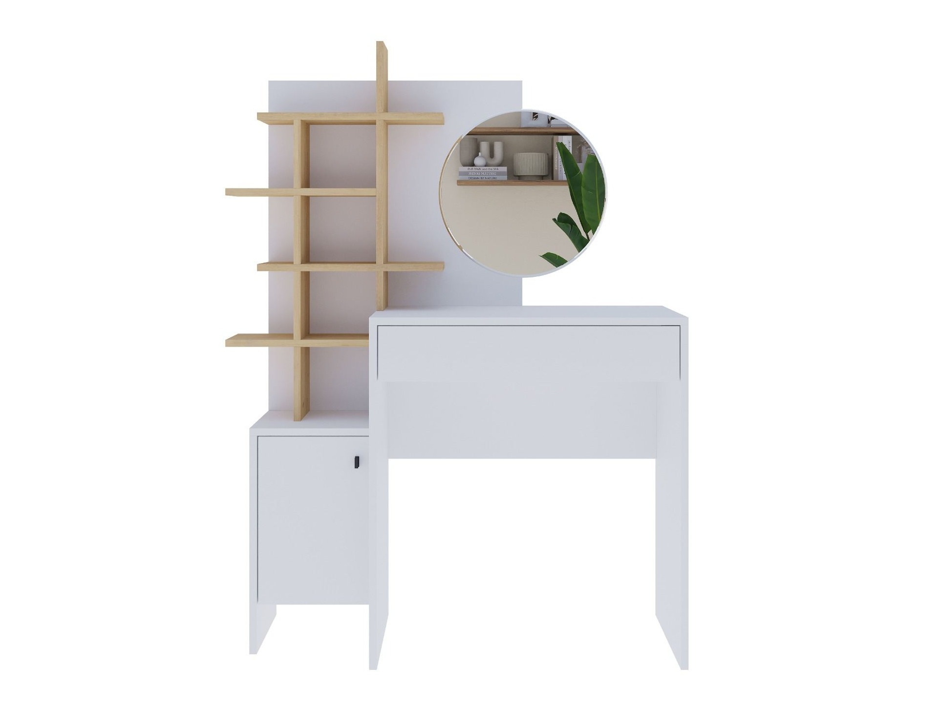 Fésülködő asztal Kailua 220 (Fehér + Tölgy)