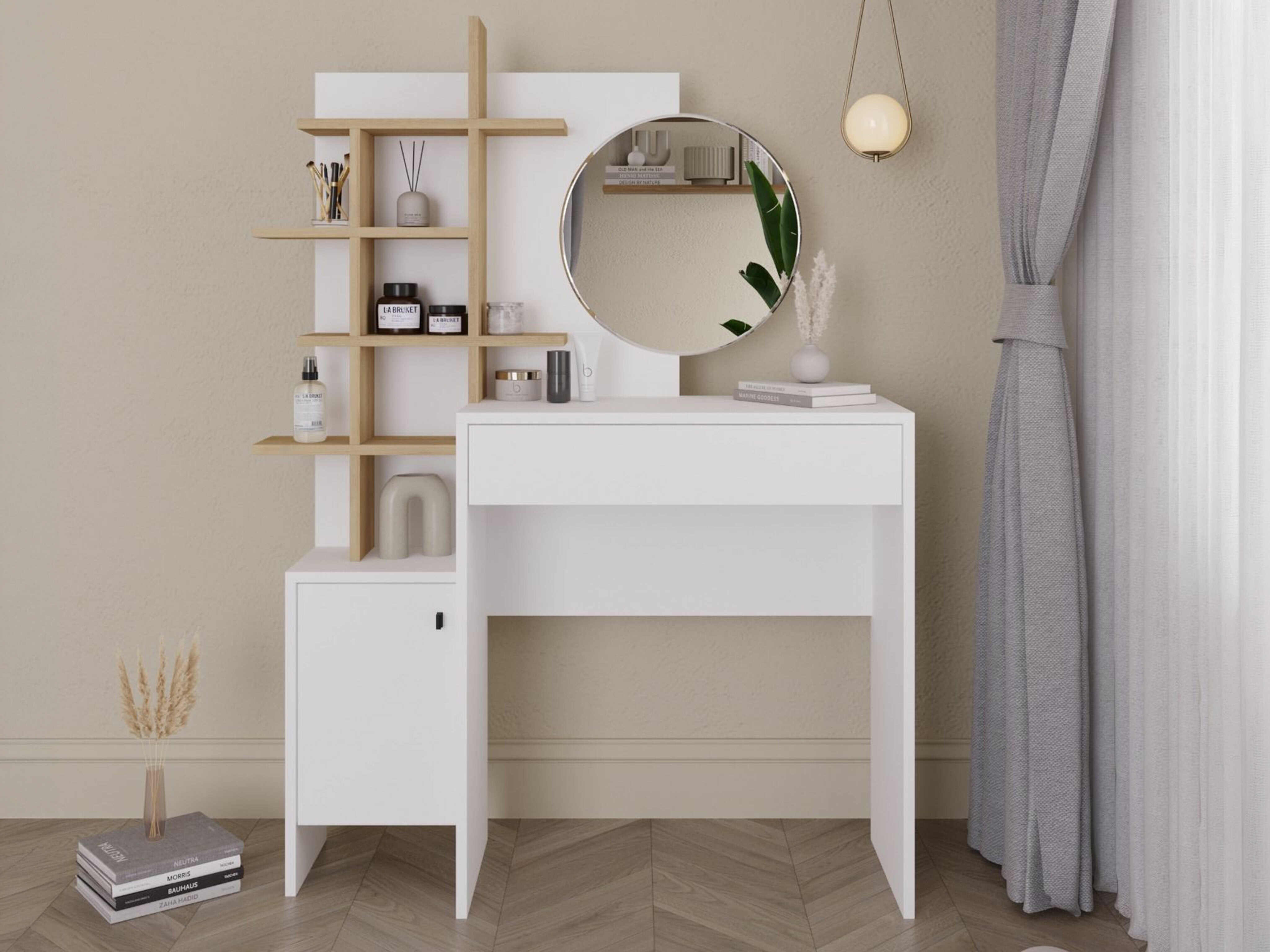 Fésülködő asztal Kailua 220 (Fehér + Tölgy)