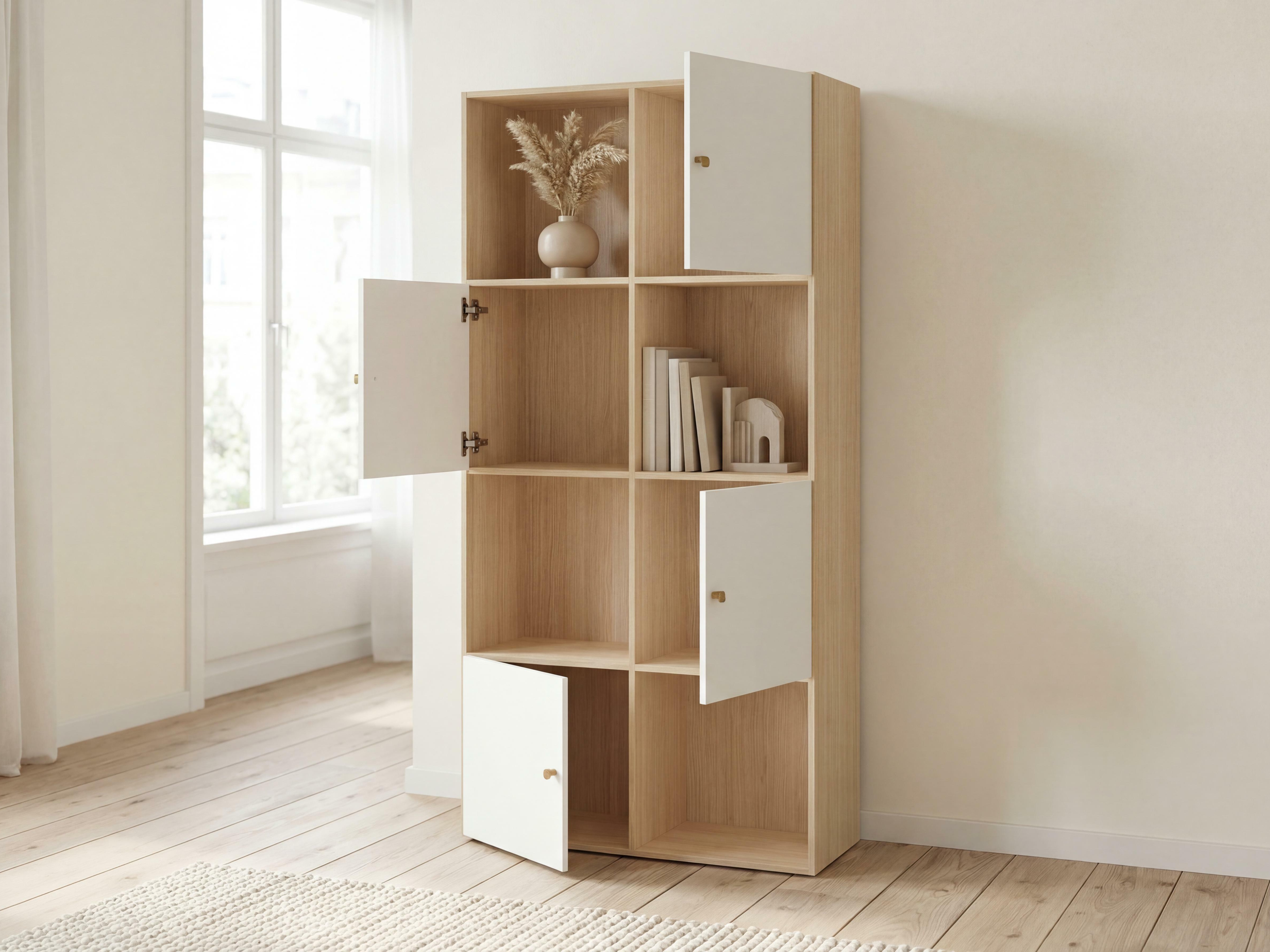 Könyvespolc Tornolo 121 (Világos tölgy + Fehér)
