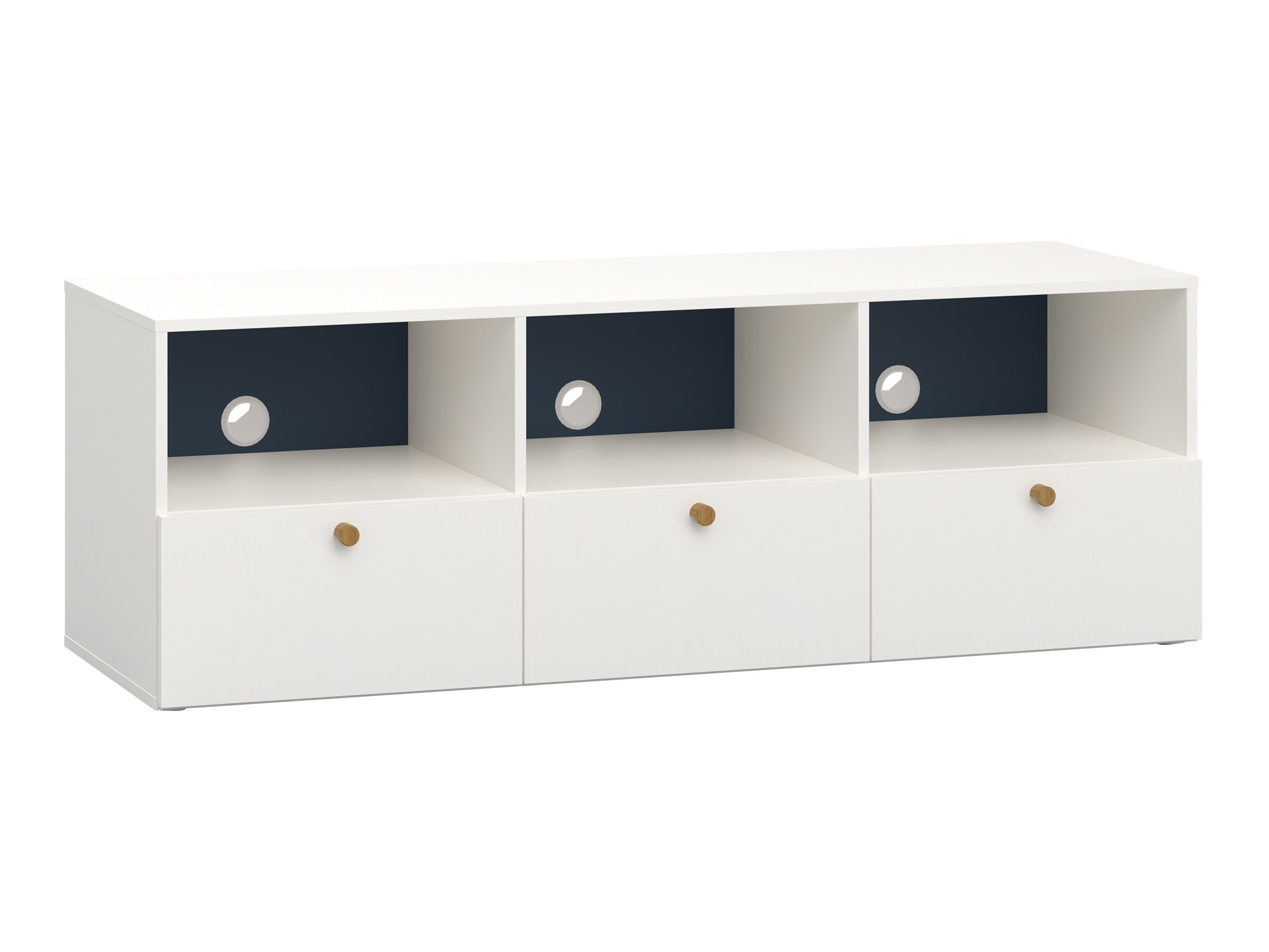 TV-állvány Tornolo 125 (Fehér + Indigó)