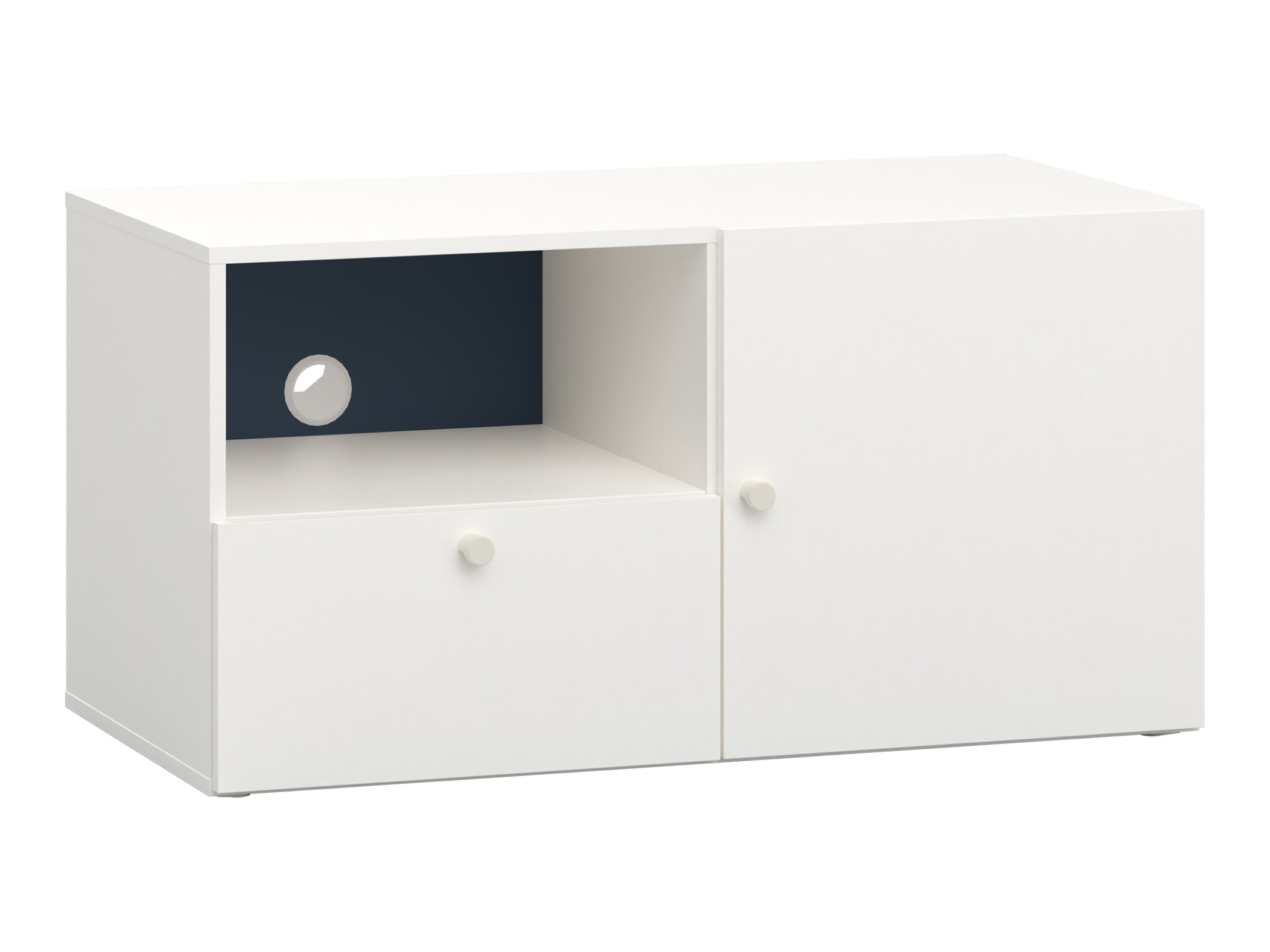 TV-állvány Tornolo 126 (Fehér + Indigó)