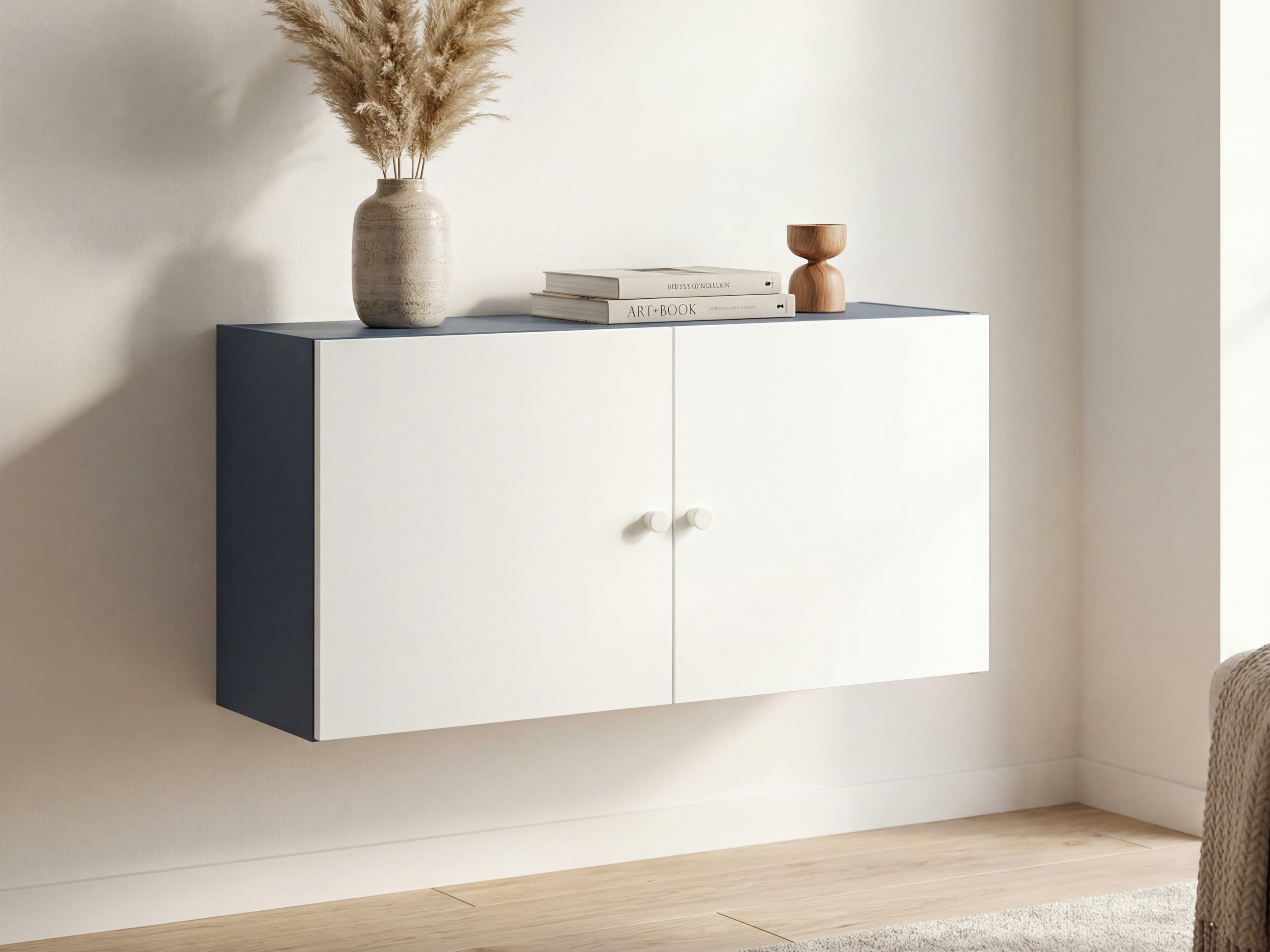 Fali szekrény Tornolo 128 (Fehér + Indigó)