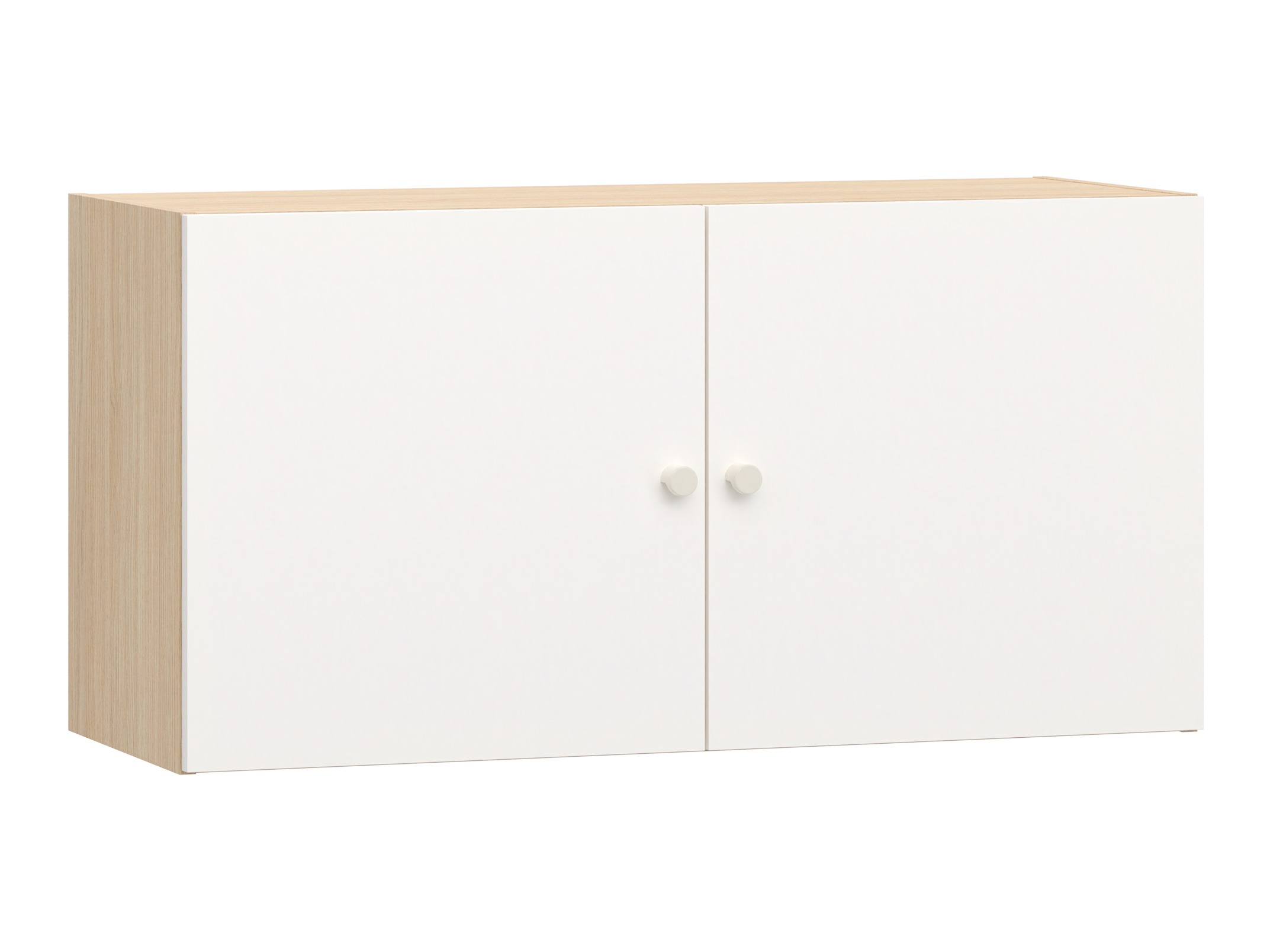Fali szekrény Tornolo 128 (Fehér + Világos tölgy)